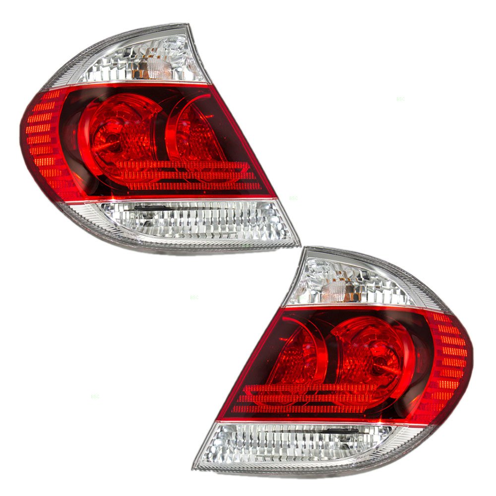 Replacement Driver & Passenger Taillights with Black Bezels for 2005-2006 Toyota Camry - Compatible with Part Numbers 8156006230 & 8155006220 - Perfect for Night Driving & Vehicle Safety Upgrades