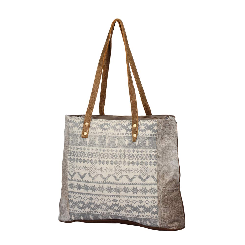 Myra Silvan Upcycled Leather Tote Bag - Brown for Work & Travel
