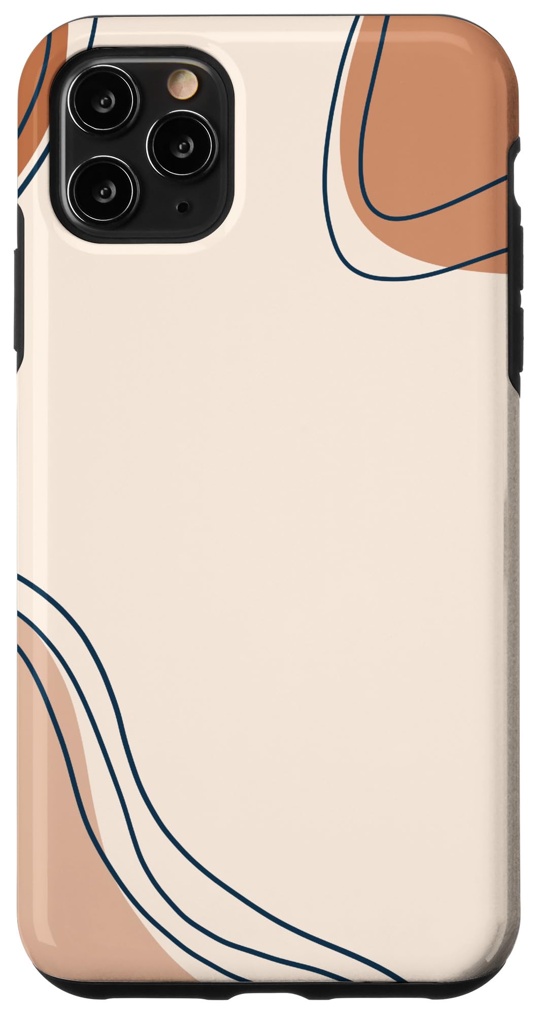 iPhone 11 Pro Max Case - Minimalist Neutral Cream & Light Brown Line Art Design | Slim Protective Cover for Everyday Use, Work & Travel