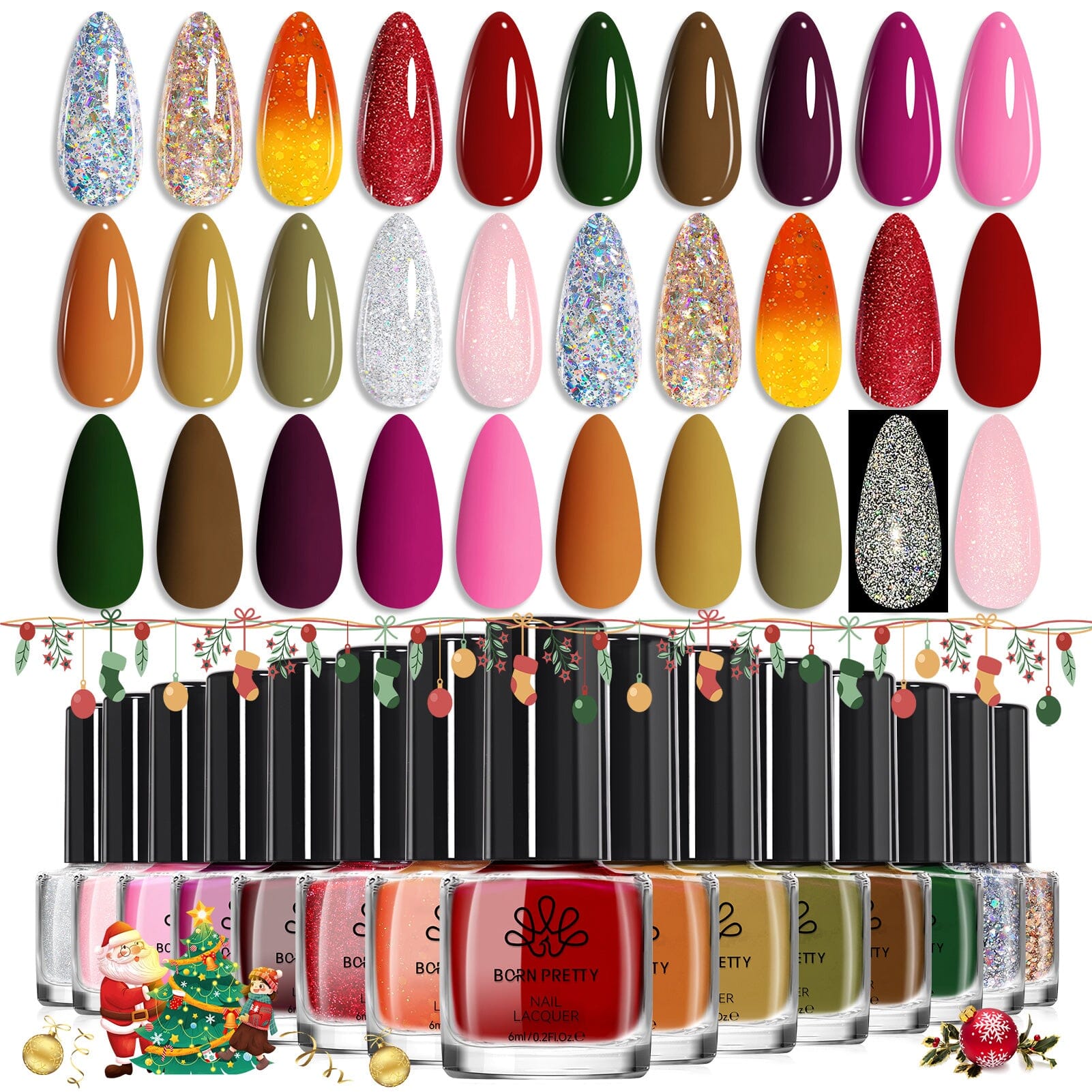 15 Colors Long Lasting Nail Polish Set - 6ml Non-Toxic Gel Nail Varnish for Autumn Winter - Perfect for Home Manicure, Party & Gift Giving