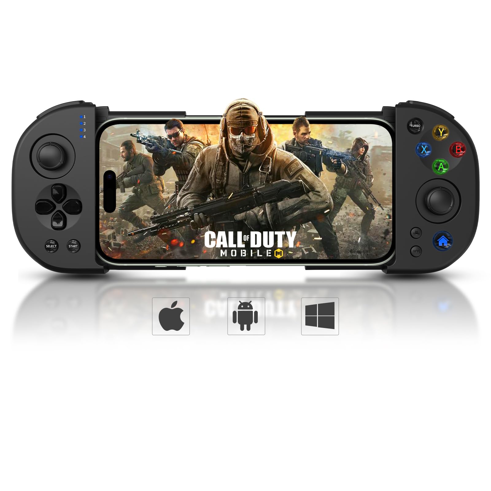 Wireless Gaming Controller for iPhone 16/15/14/13/12 & Samsung Galaxy S24/S23/S22/S21 - Hall Effect Joystick with Turbo Function - Compatible with Roblox, Fortnite & Mobile Games - Perfect for Competitive Gaming & Casual Play