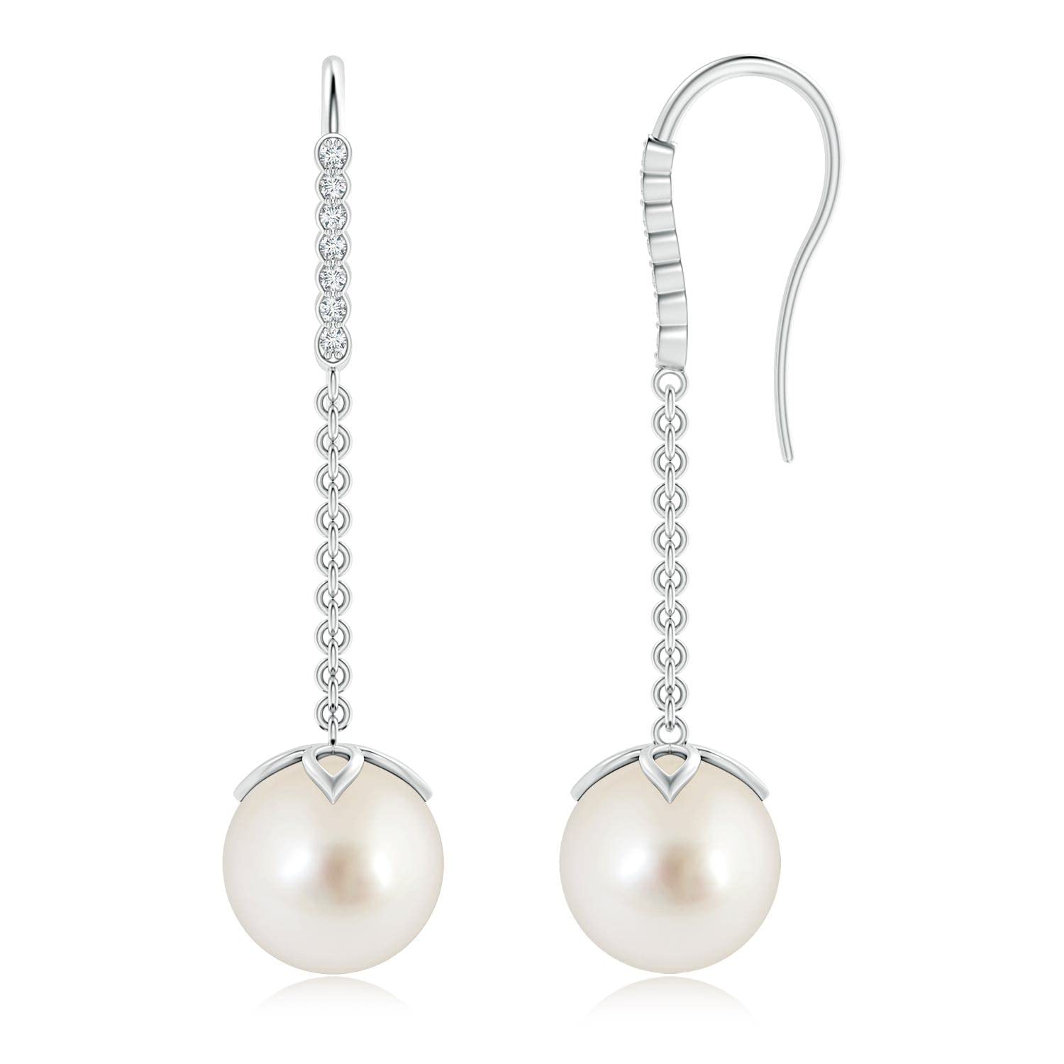 ANGARA Natural South Sea Cultured Pearl Drop Earrings for Women - Sterling Silver & 14K Solid Gold | June Birthstone Jewelry Gift for Her | Birthday, Wedding, Anniversary | Elegant Evening Wear & Special Occasion Accessories
