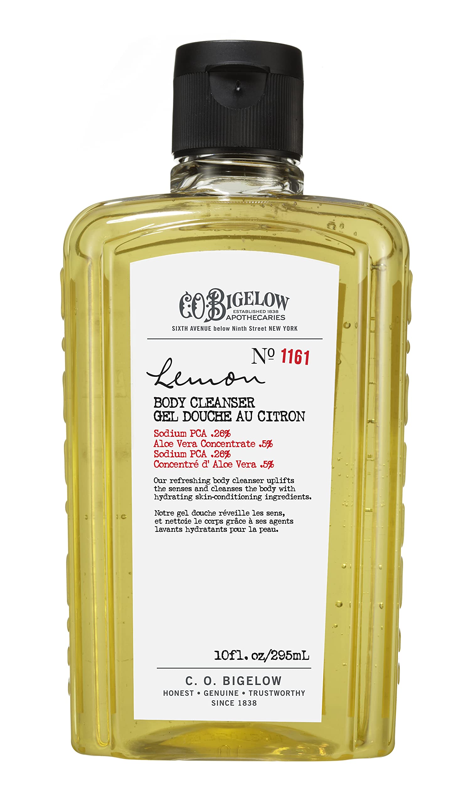 C.O. Bigelow Moisturizing Lemon Body Wash with Aloe Vera, Sodium PCA & Glycerin - Hydrating Shower Gel for Men & Women - 10 fl oz - Perfect for Dry Skin Care & Daily Refreshment