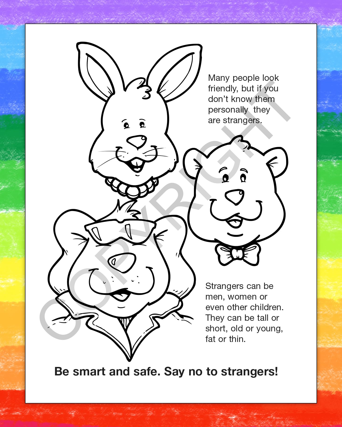 ZOCO Stranger Danger Custom Coloring Books - 250 Bulk Pack (No Crayons Included) - Kids Educational Activity Books for Safety Awareness - Perfect for Classroom, Daycare & Homeschool Learning