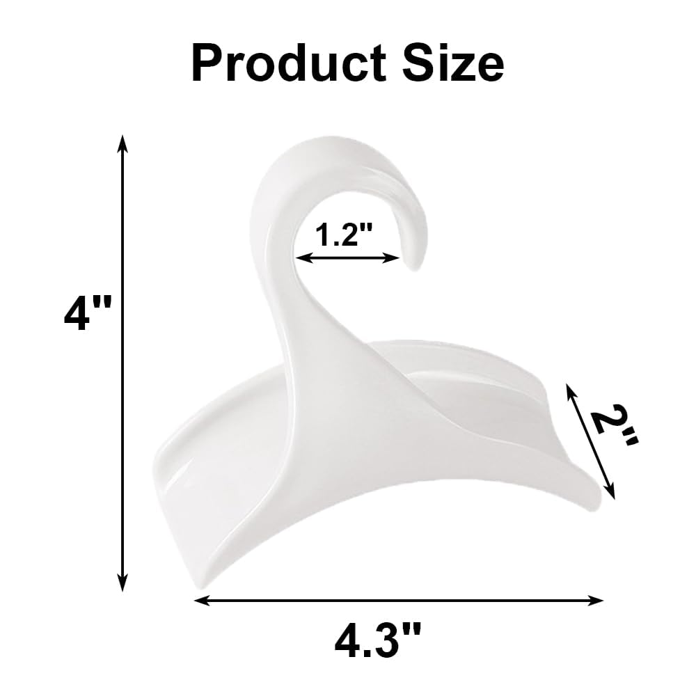 10-Pack Acrylic Purse Hangers for Closet - Space Saving Bag Hook Organizer for Handbags, Caps, Headphones & Backpacks - White Plastic Bag Rack Holder (Perfect for Bedroom Closet, Entryway & Dorm Organization)