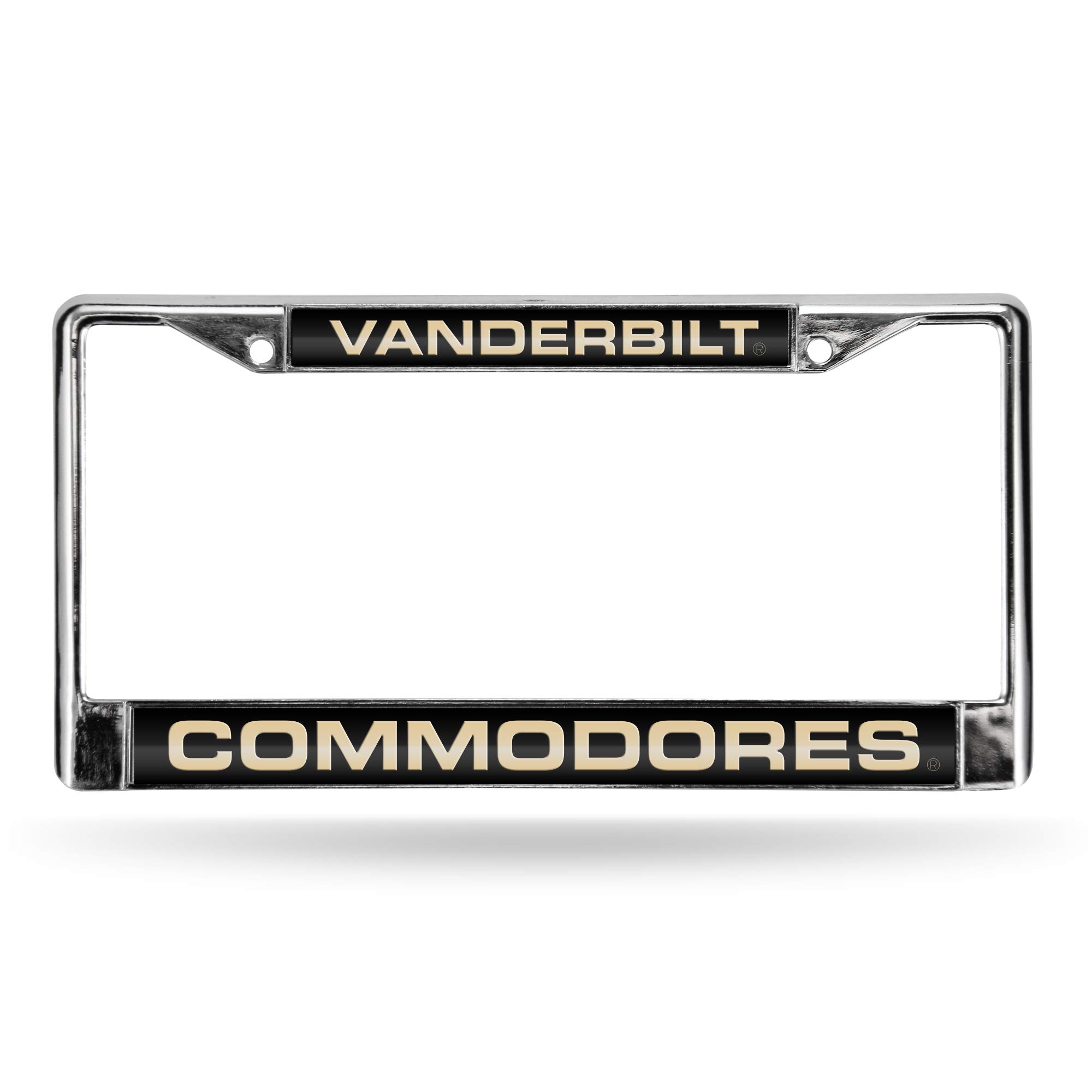 Rico Vanderbilt Commodores Laser Chrome 12x6 License Plate Frame - Durable Car Accessory for Sports Fans, Alumni & Collectors - Perfect for Tailgating, Car Shows & Gameday Decor