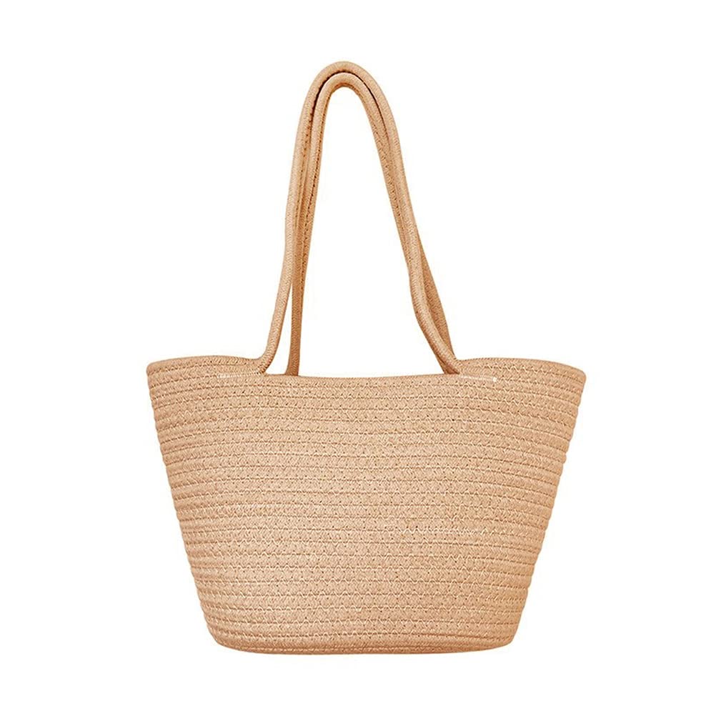 DOITOOL French Style Woven Straw Tote Bag - Women's Rattan Handbag for Beach, Shopping & Outdoor Use - Cotton Linen Wedding Storage Basket