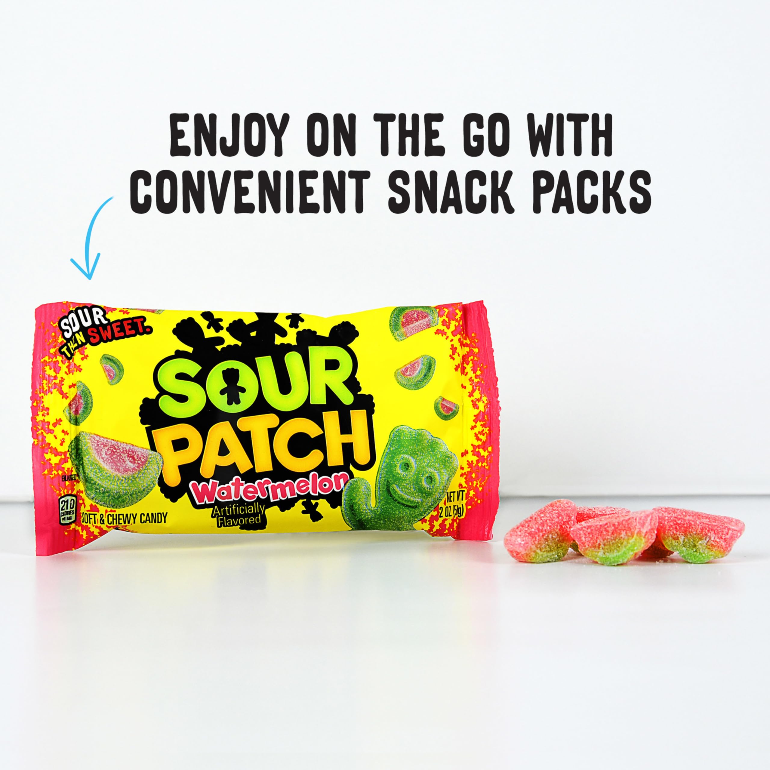 Sour Patch Kids Watermelon Soft & Chewy Candy - Bulk Pack of 24 (2 oz Bags) - Sweet & Tangy Treats for Parties, Movie Nights & Snacking