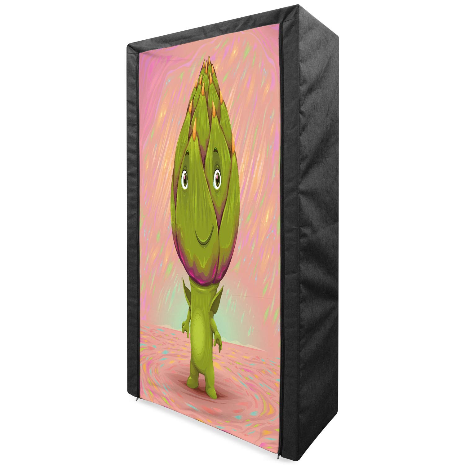 Ambesonne Portable Fabric Wardrobe with Artichoke Design - 33.5