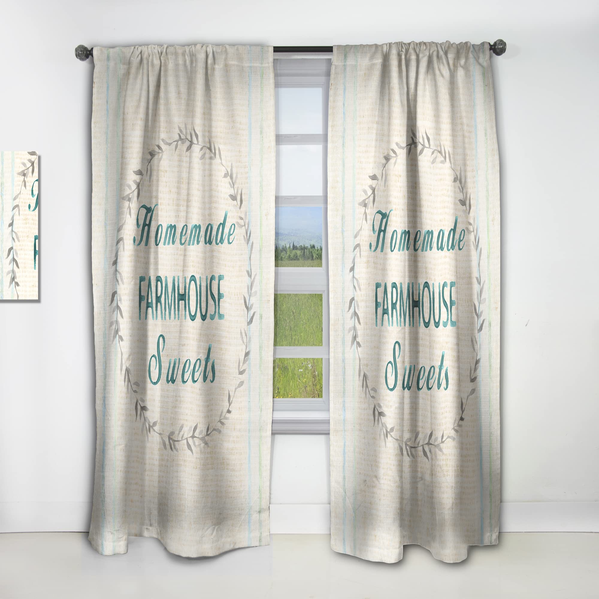 Farmhouse Floral Blackout Curtains - Thermal Insulated Single Panel 52x108 - Bedroom & Living Room Window Drapes for Home Decor | Perfect for Cozy Farmhouse Style & Light Control
