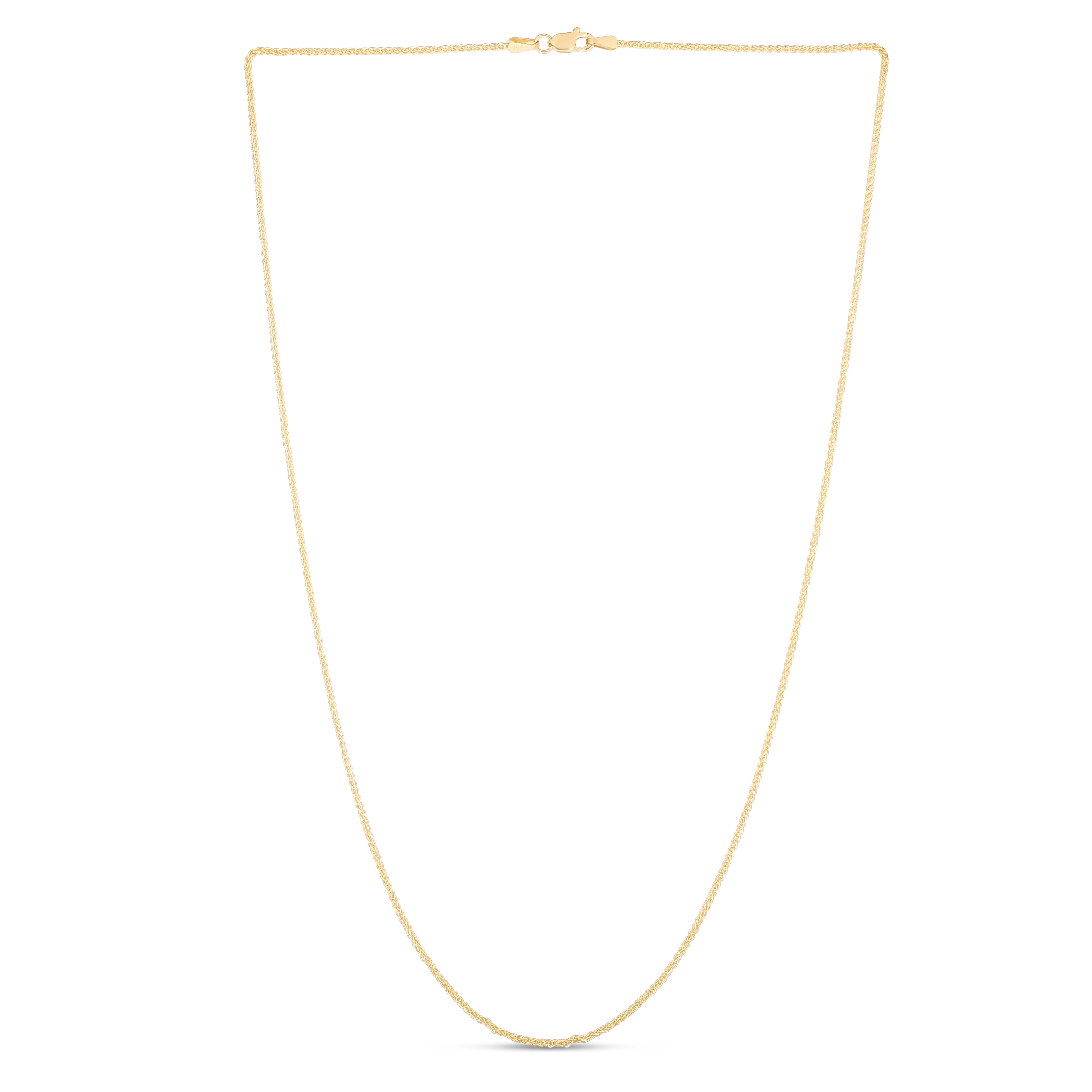 14K Gold 1.2mm Round Wheat Chain Necklace - Dainty & Elegant Jewelry for Women - Perfect for Layering, Gift Giving & Everyday Wear