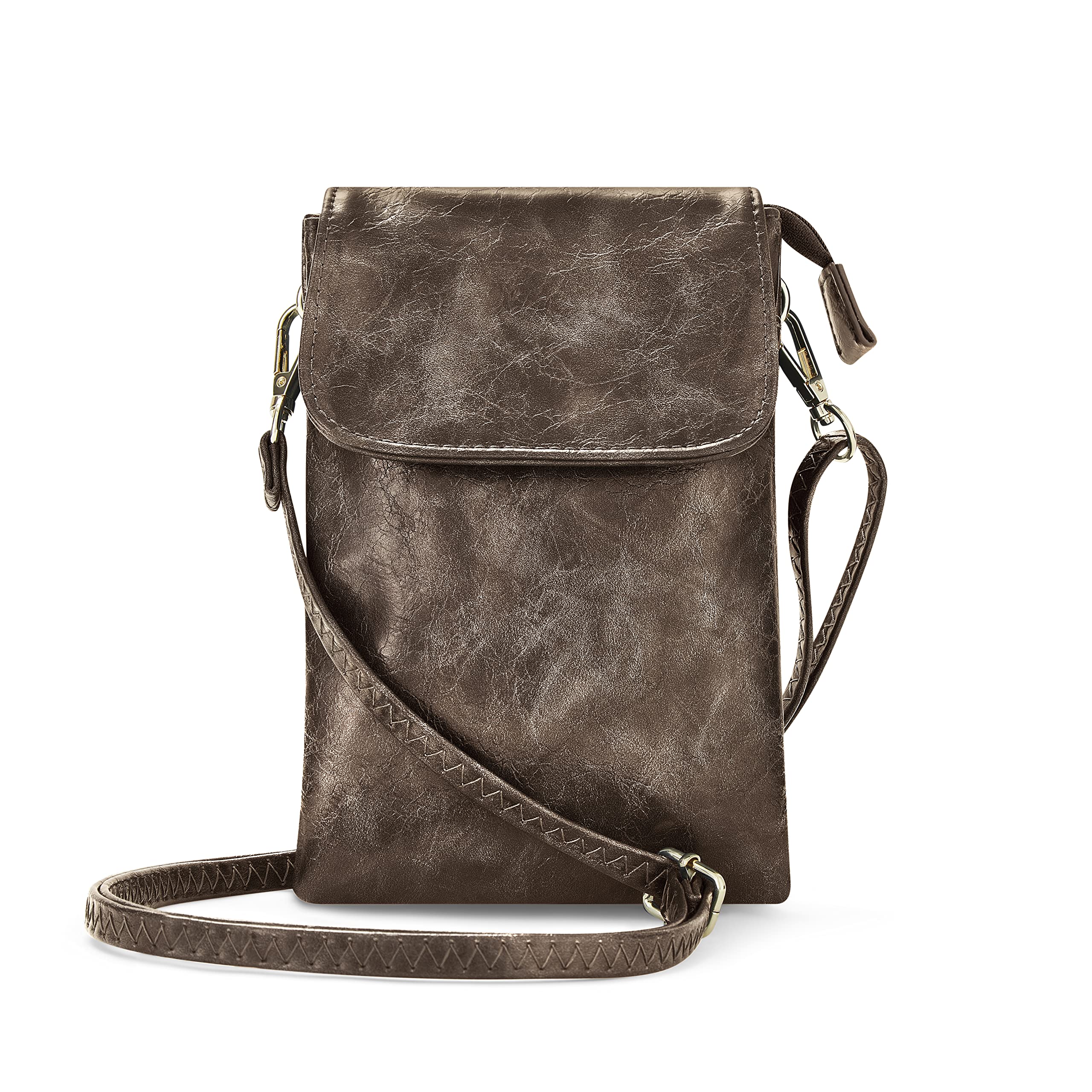 Woodland Vegan Leather Crossbody Phone Bag for Women - Anti-Theft Zipper Pocket, Fits All Smartphones | Perfect for Travel, Shopping & Everyday Use