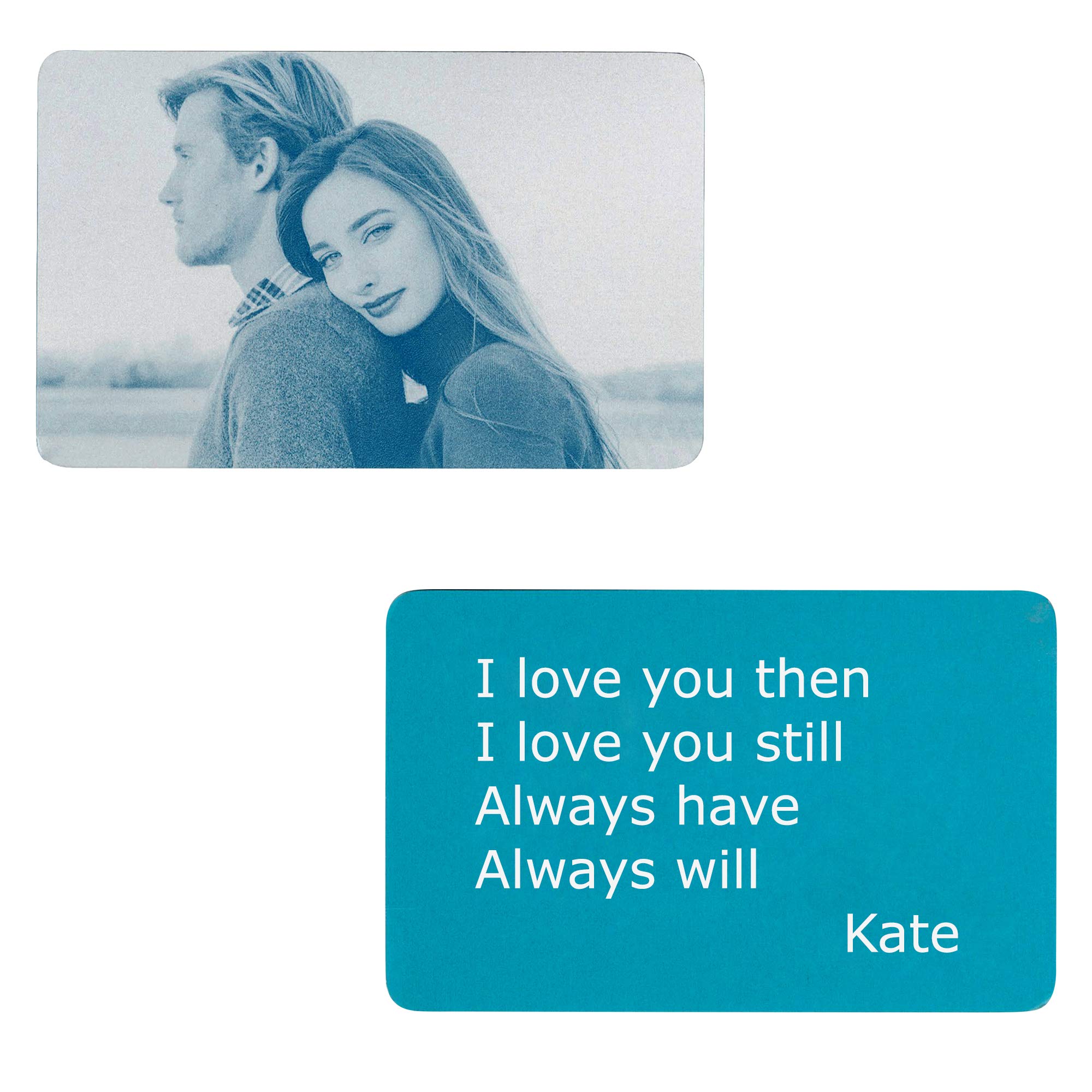 Personalized Engraved Wallet Insert Card - Custom Photo & Text Gift for Loved Ones - Perfect for Anniversaries, Weddings & Romantic Occasions
