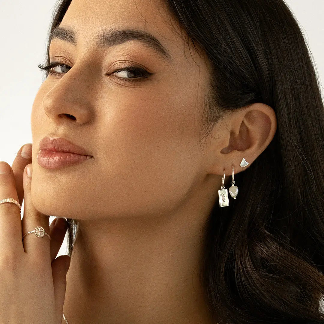 Original Tasmania Stud Earrings - Handmade Silver Studs for Women, Minimalist Jewelry Gift for Her - Perfect for Everyday Wear, Parties & Special Occasions