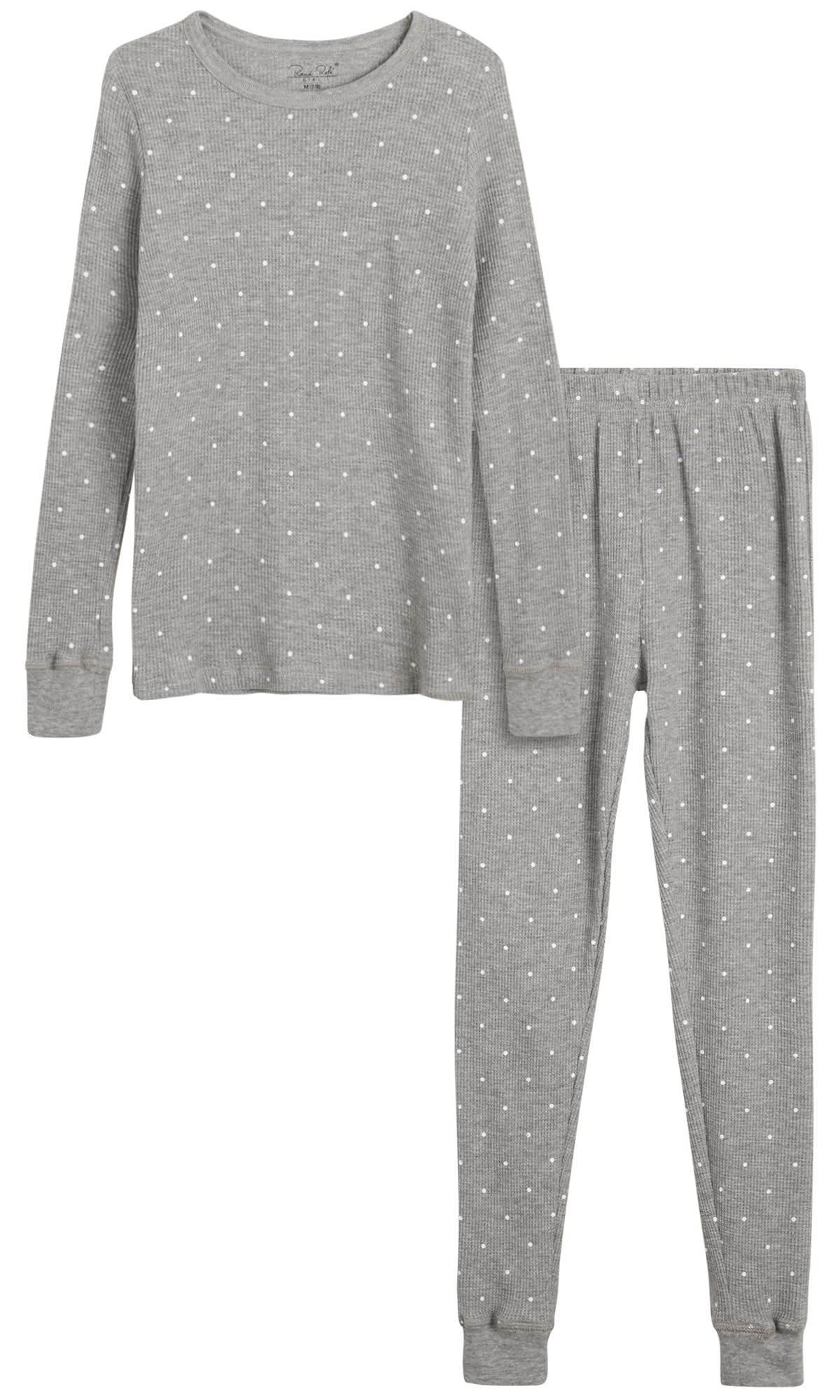 Rene Rofe Girls' Thermal Underwear Set - 2 Piece Waffle Knit Top & Long Johns Pajamas (2T-16) | Warm Winter Base Layer for Kids | Perfect for Cold Weather, Snow Days & Outdoor Activities