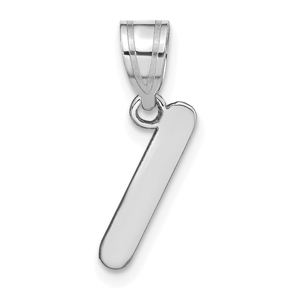 14K White Gold Polished Bubble Letter 
