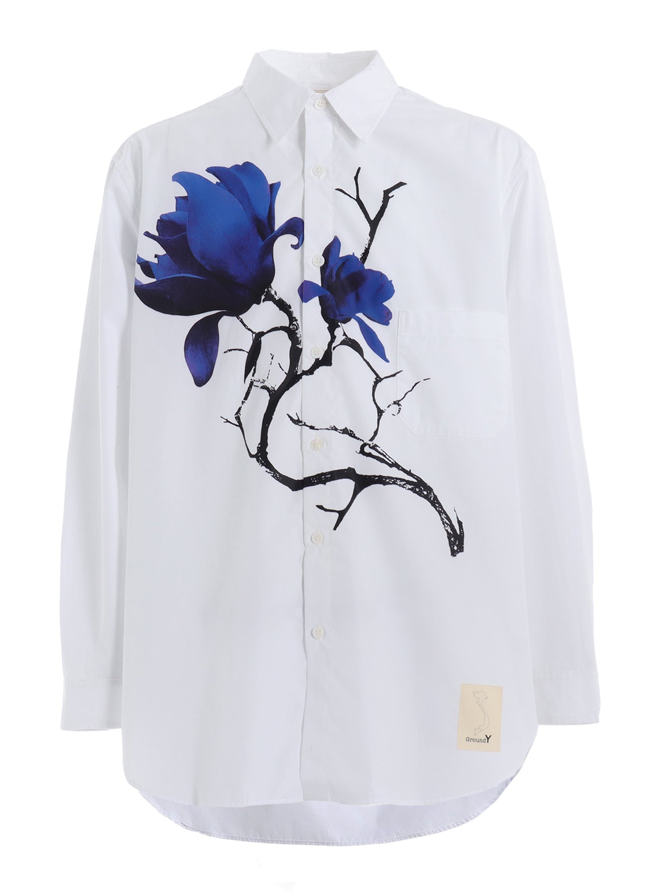 Premium Cotton Broadcloth Magnolia Floral Print Oversized Shirt for Women - Casual Loose Fit Blouse for Spring & Summer Outfits