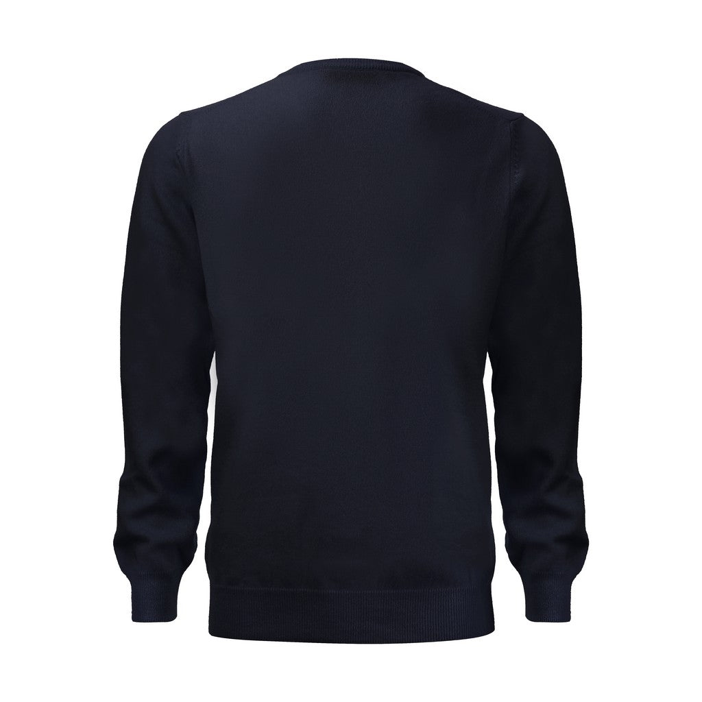 Premium Cashmere V-Neck Sweater for Men - 12GG Navy Blue | Soft & Warm Winter Pullover for Business Casual & Office Wear