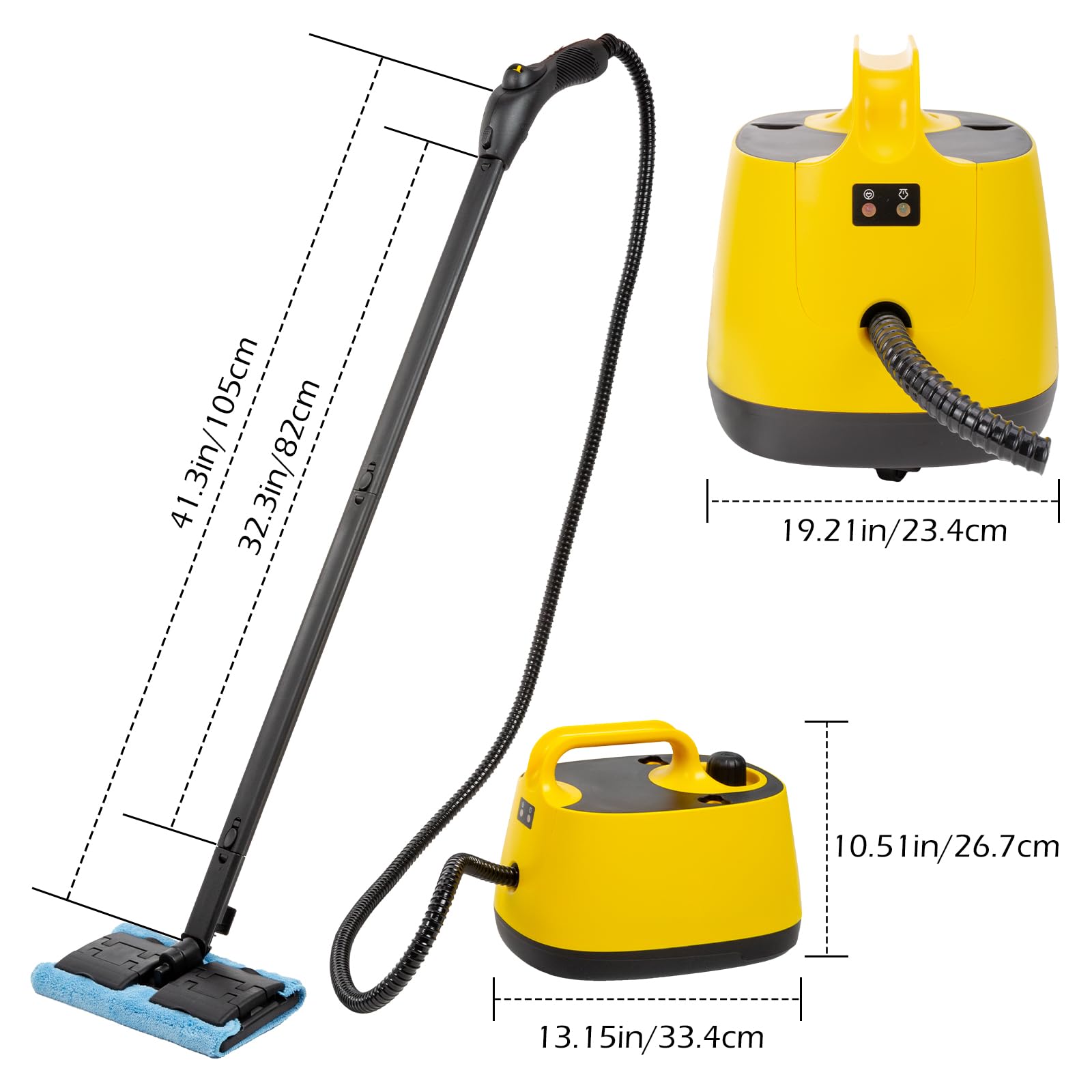 Dyna-Living 1500W High-Pressure Steam Cleaner with 1.5L Water Tank - Multi-Surface Floor & Car Steam Cleaner for Home, Auto Detailing & Deep Cleaning | Portable Steamer for Carpets, Upholstery, Tiles & Vehicle Interiors