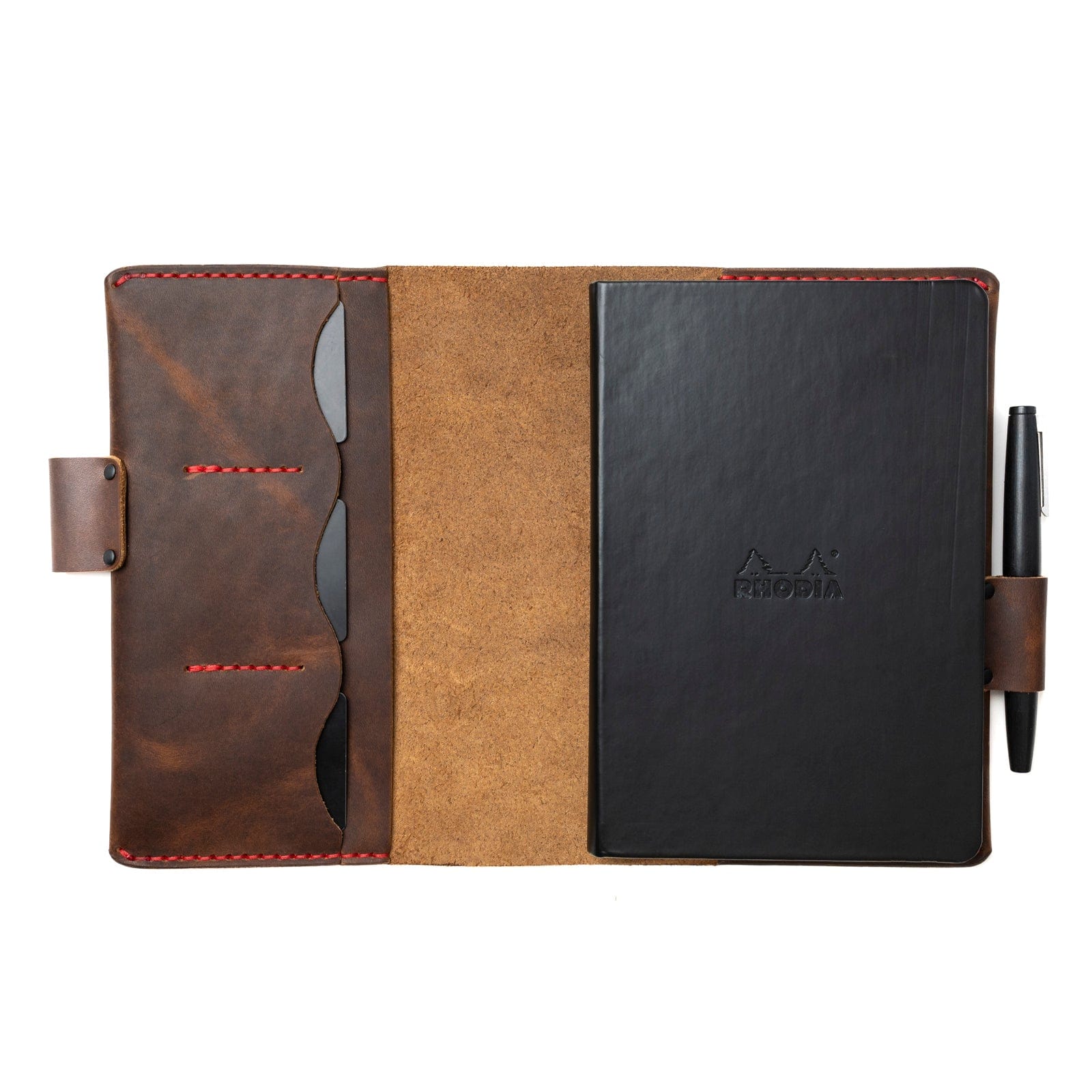 Premium Genuine Leather A5 Notebook Cover for Rhodia - Elegant & Durable Journal Protector - Perfect for Office, School & Travel Writing
