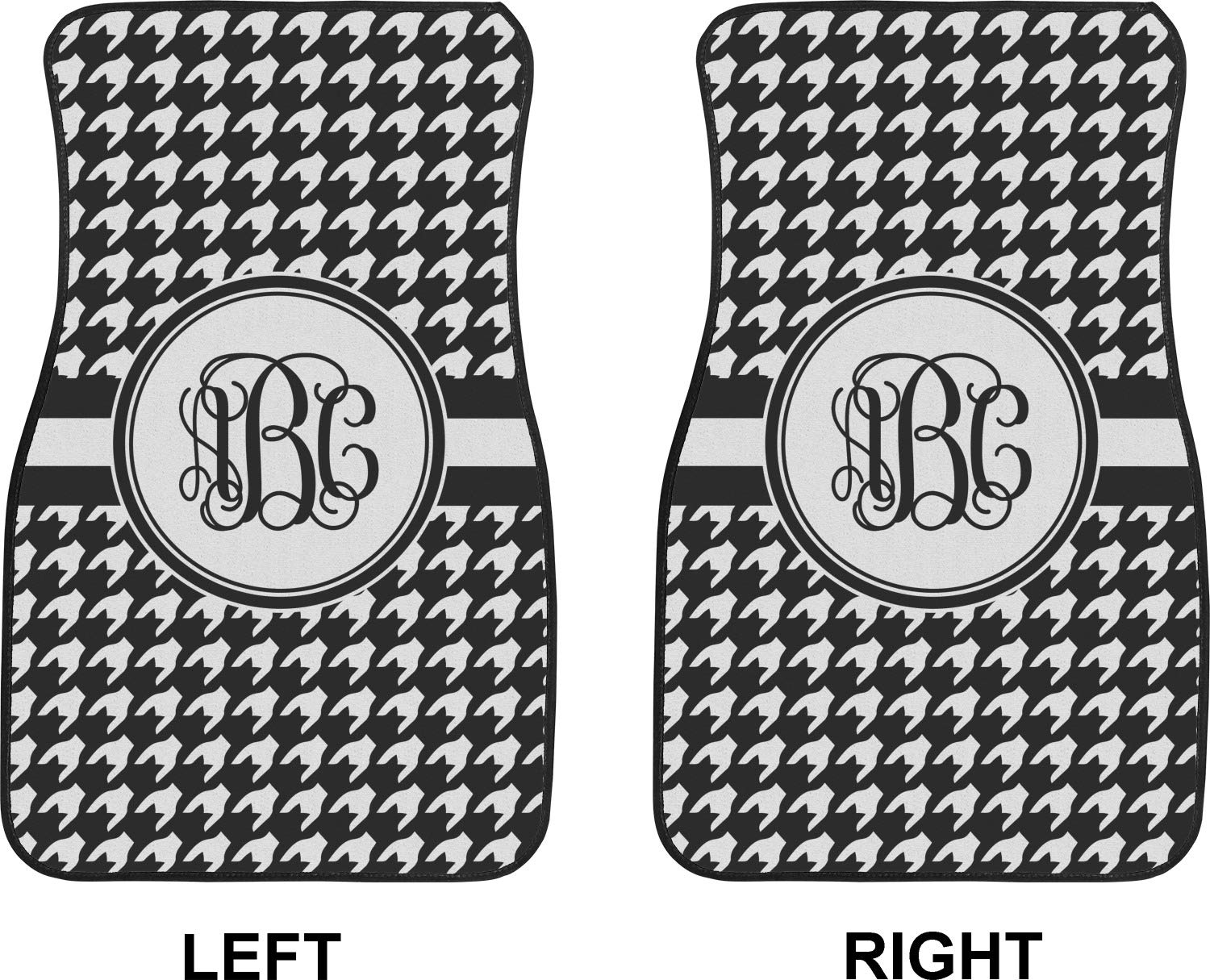 Custom Houndstooth Car Floor Mats for Front Seat - Non-Slip, Durable & Washable - Perfect for Sedans, SUVs & Trucks - Protect Your Vehicle Interior in Style