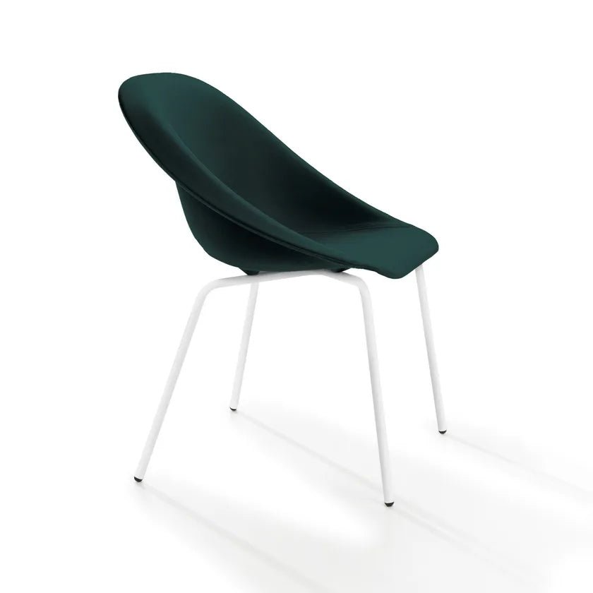 Karim Rashid Hoop Side Chair with Metal Base & Upholstered Seat - Modern Dining Room, Office, or Lounge Furniture for Home & Commercial Spaces