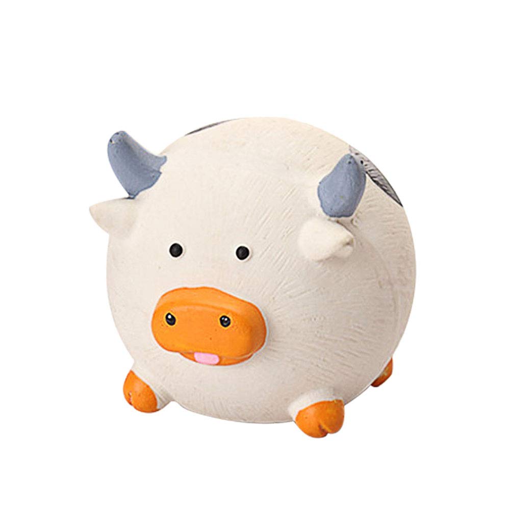 Durable Latex Dog Chew Toy with Squeaker - Pet Molar Biting Toy for Puppies & Adult Dogs - Wear-Resistant & Fun Sounding - White Cow Design - Perfect for Teething, Playtime & Training