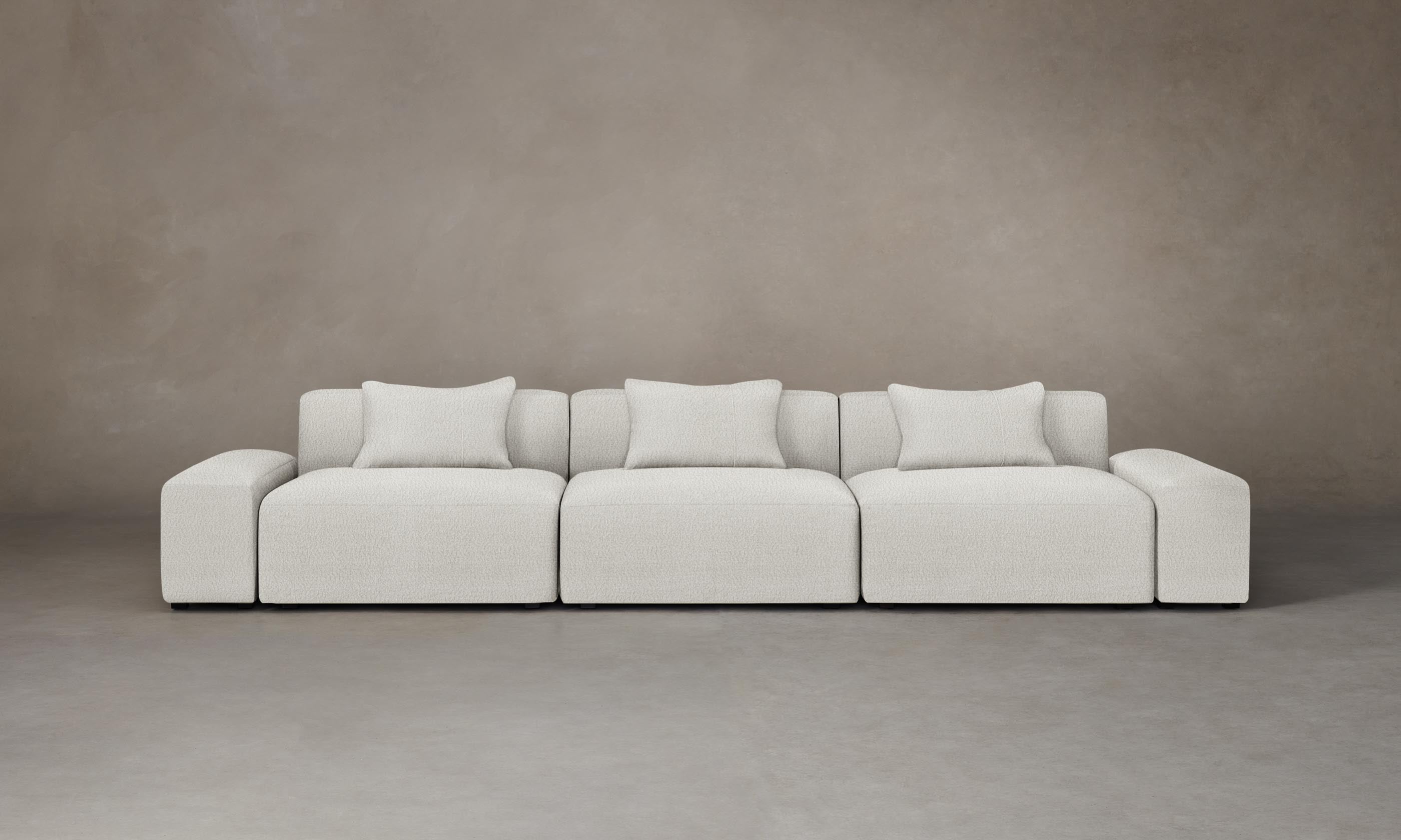 The Breuer Modular Sofa - Italian Bouclé White Fabric Sectional Couch for Living Room, Lounge & Modern Home Decor