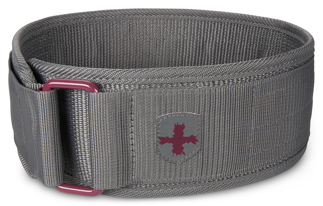 Harbinger Women's 4-Inch Nylon Workout Belt - Merlot Color for Weightlifting, Fitness & Cross Training