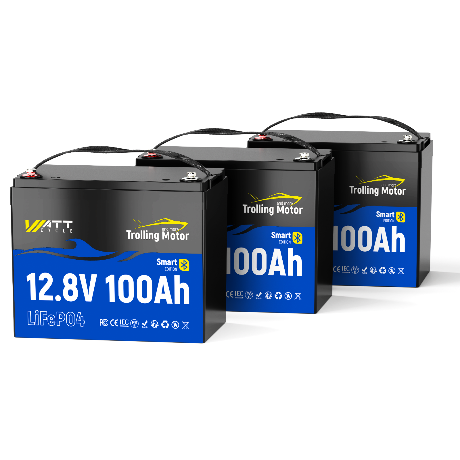 12V 100Ah LiFePO4 Deep Cycle Battery for Trolling Motors - Rechargeable Lithium Iron Phosphate Battery for Marine, RV, Solar & Off-Grid Power Systems