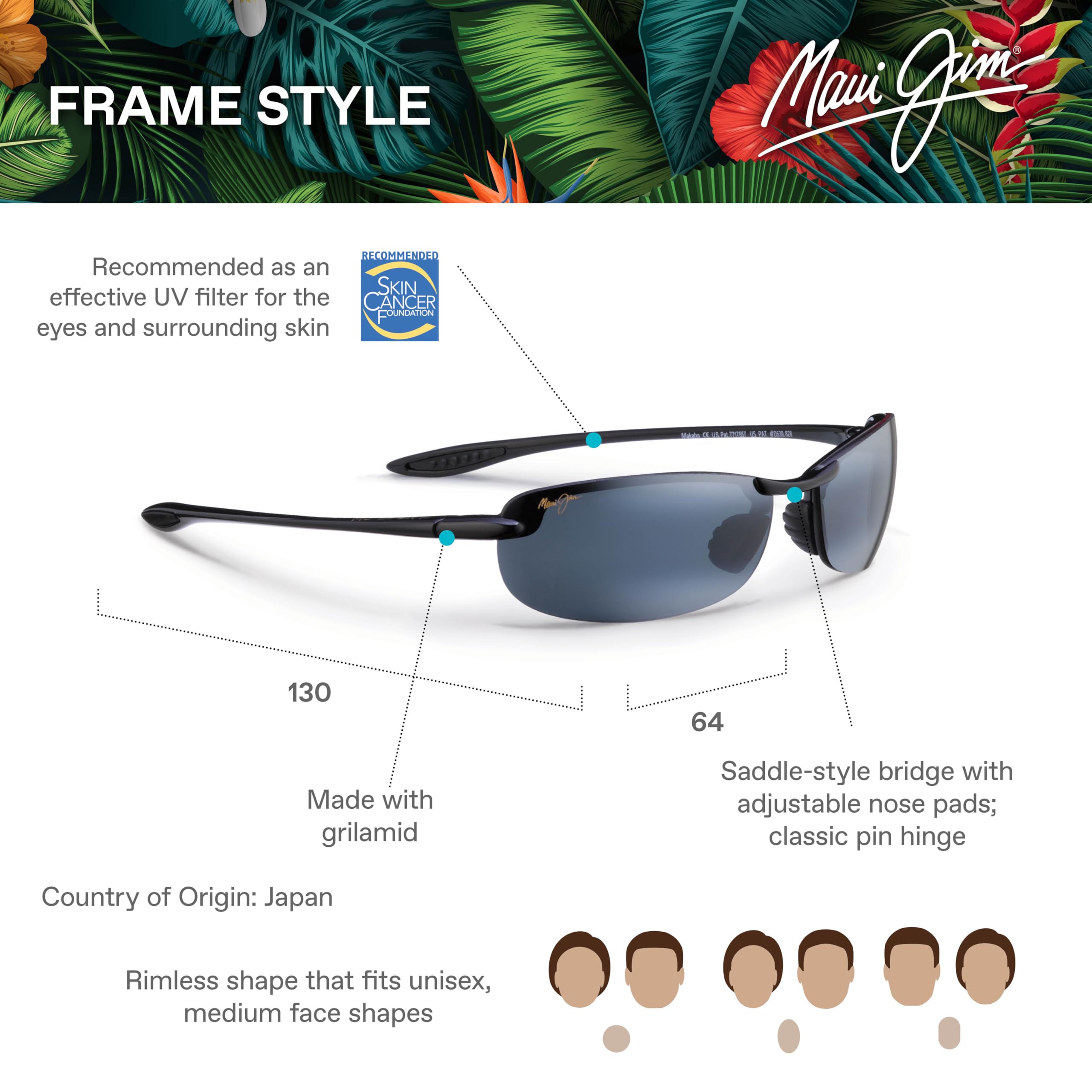 Maui Jim Makaha Polarized Rimless Reading Sunglasses for Men & Women - Universal Fit, UV Protection - Perfect for Driving, Reading & Outdoor Activities