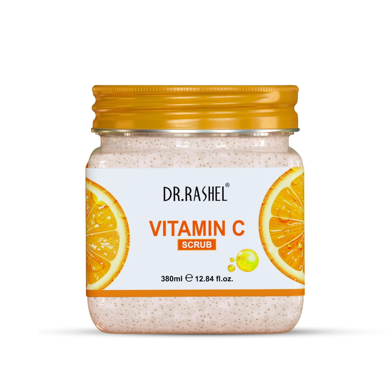 DR.RASHEL Vitamin C Face & Body Scrub (380ml) - Deep Exfoliating Cleanser for All Skin Types | Dead Skin & Tan Removal | Blackhead Remover | Perfect for Daily Skincare & Post-Workout Refresh