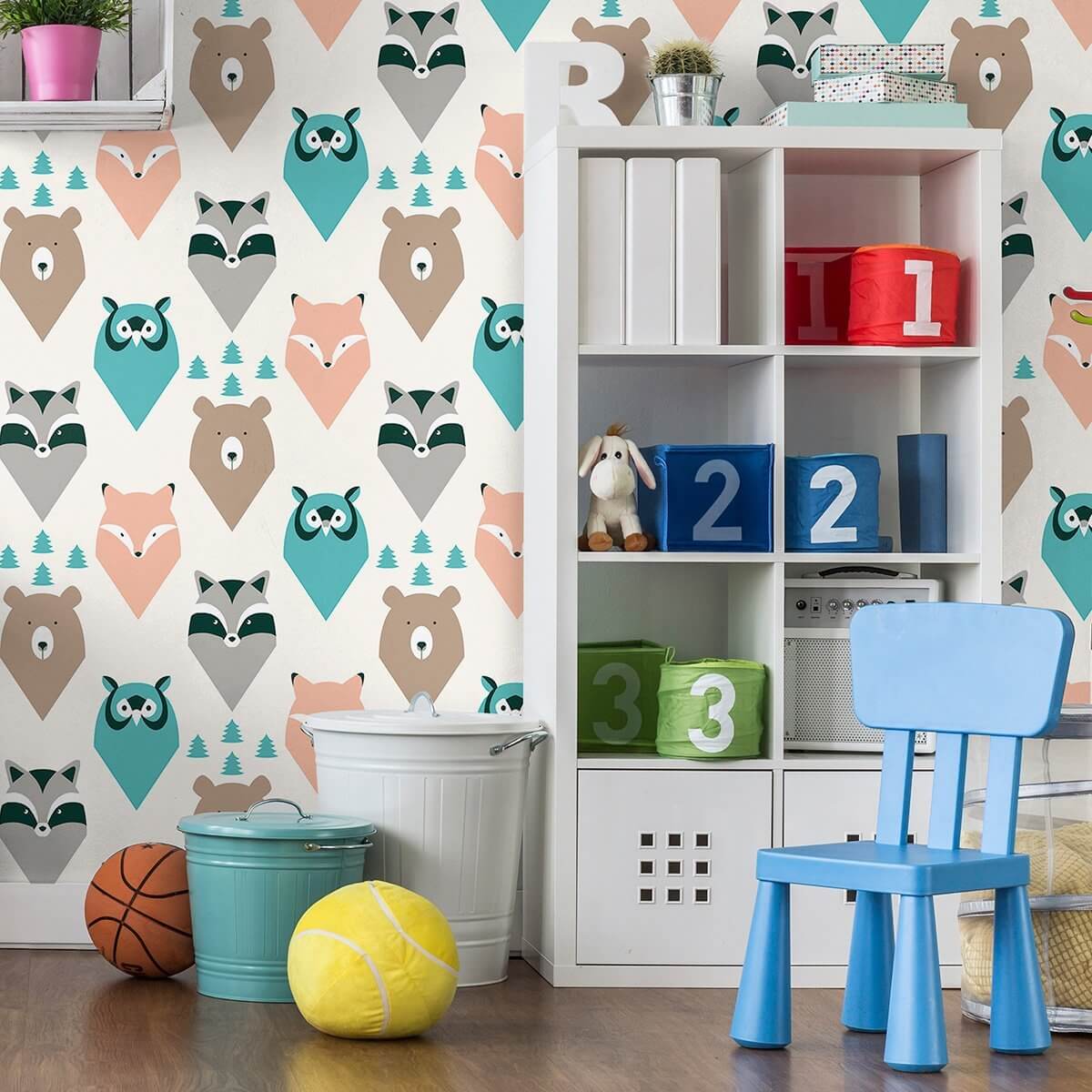 Brown and Cream Forest Baby Peel and Stick Removable Wallpaper - Self-Adhesive Nursery Decor for Boys & Girls - Easy to Install & Remove - Perfect for Kids Room, Nursery, or Playroom Decor