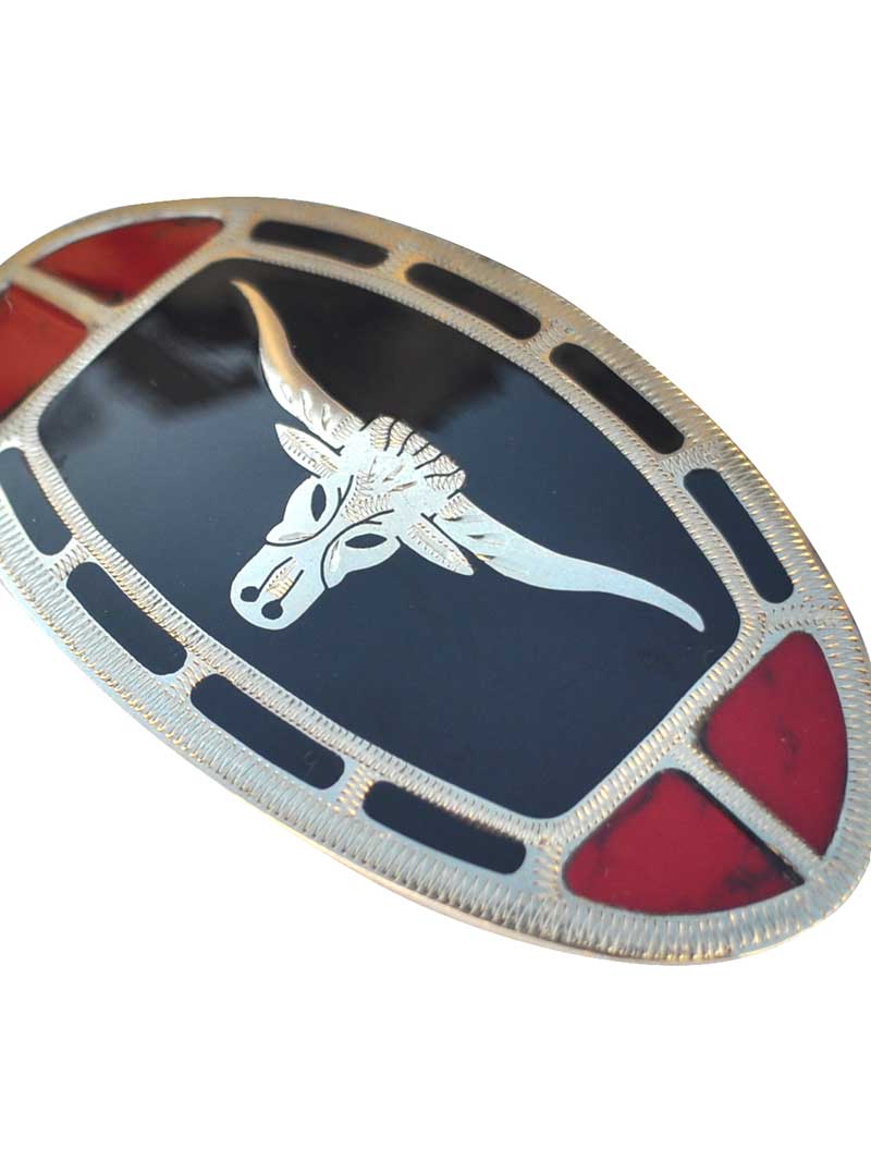 Johnson & Held JHLONGHORN Handcrafted Nickel Silver Longhorn Belt Buckle for Men - Western Style Cowboy Accessory for Rodeo, Ranch & Country Fashion