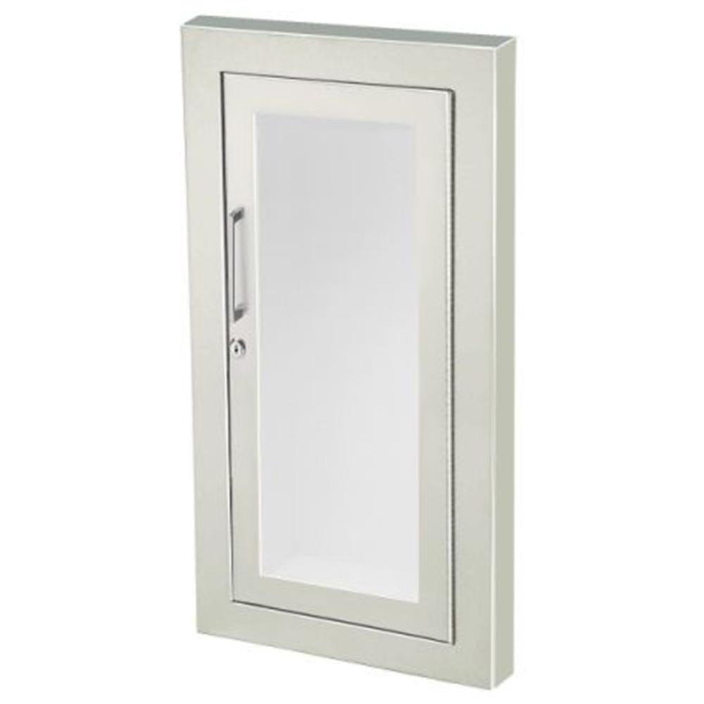 JL Industries 1036G10 Cosmopolitan Fire Extinguisher Cabinet - Full Glass Door with Pull Handle & SAF-T-LOK Security Lock - Ideal for Offices, Schools, and Commercial Buildings