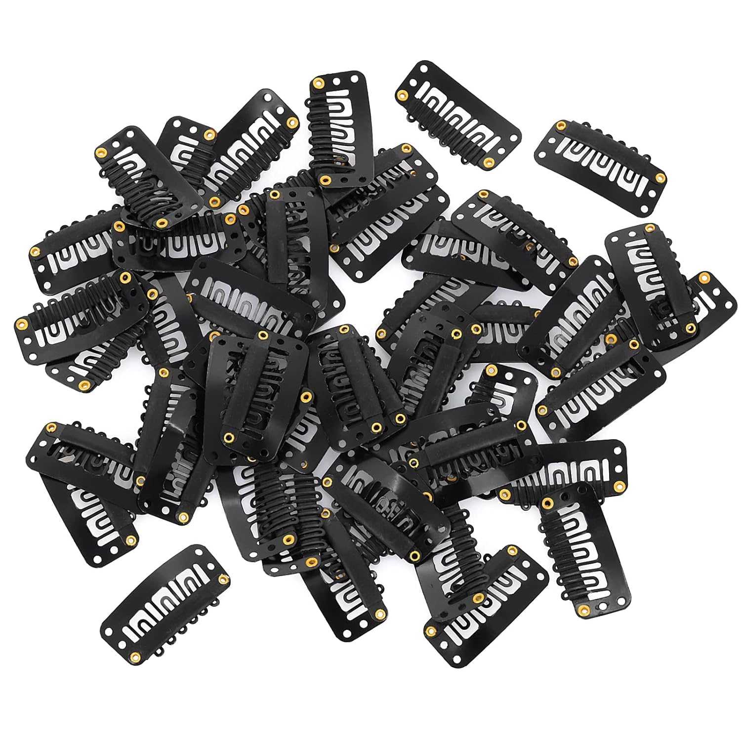 EKAN 12Pcs Black Metal Silicon Snap Clips for Hair Wigs, Extensions & Toppers - Secure Hold for Men & Women - Perfect for Cosplay, Daily Styling & Hair Loss Solutions
