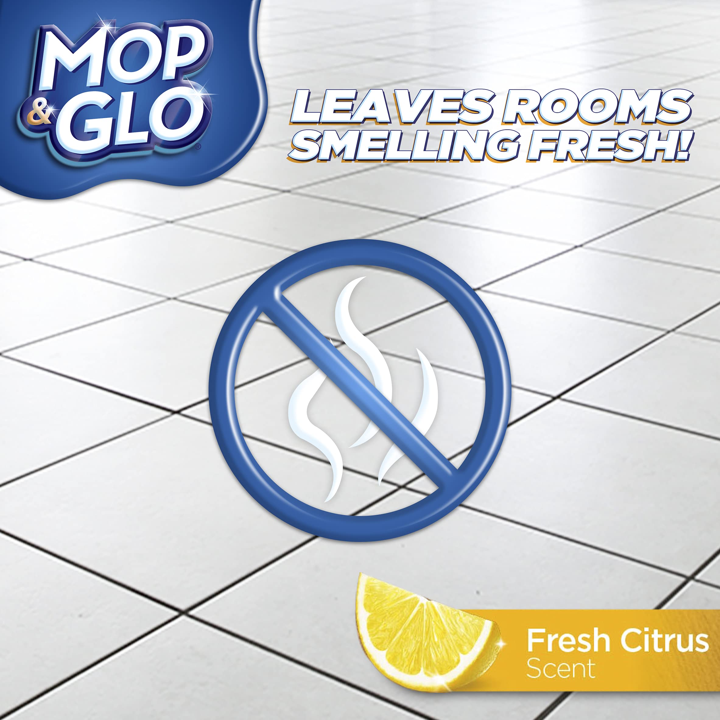 Mop & Glo Professional Multi-Surface Floor Cleaner - Fresh Citrus Scent (64 Oz) | Tile, Vinyl, Laminate & Hardwood Floor Cleaner | Perfect for Kitchens, Bathrooms & High-Traffic Areas