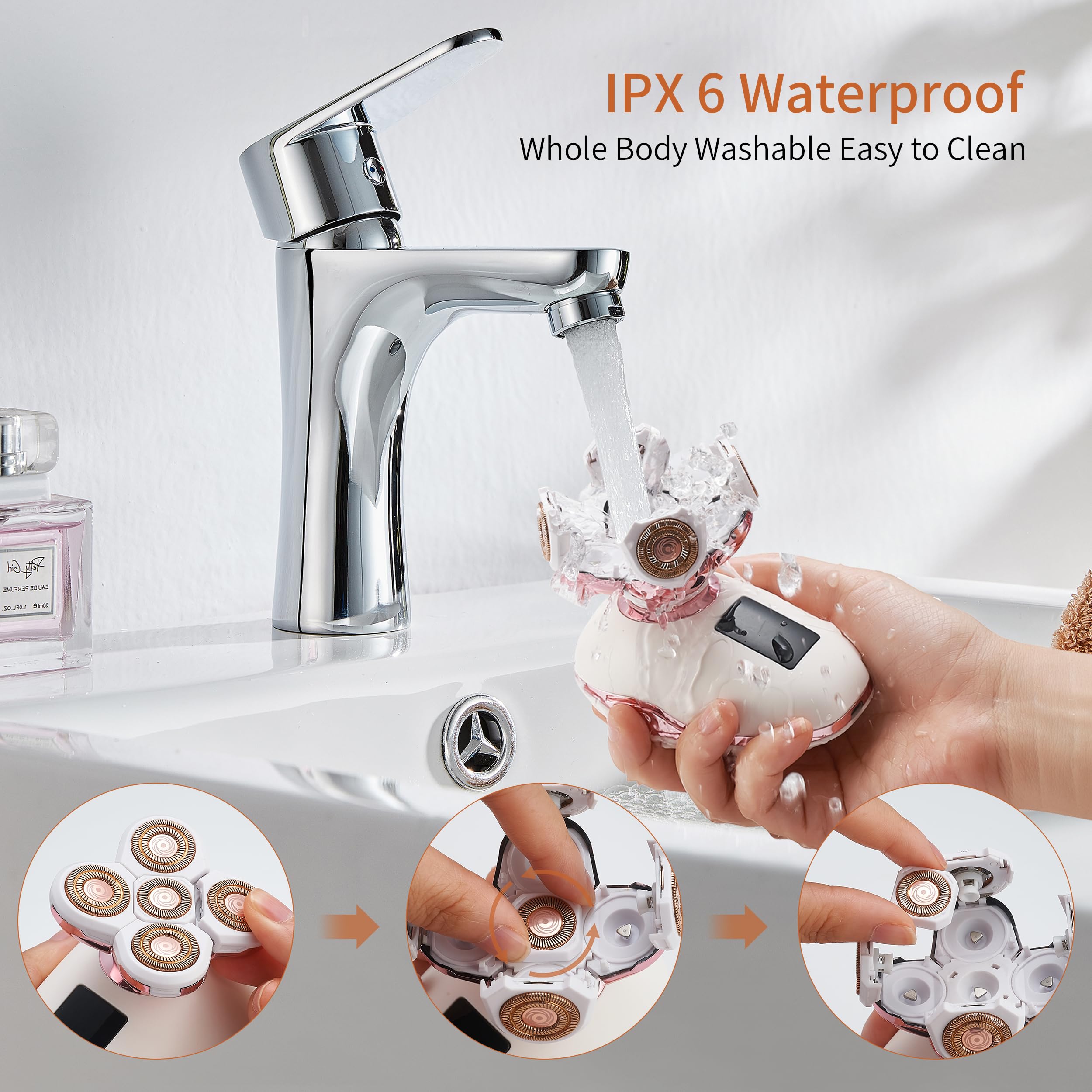 Best Women's Electric Razor for Legs, Bikini & Facial Hair Removal - 2-in-1 Waterproof Lady Shaver & Trimmer for Smooth Skin at Home or Travel