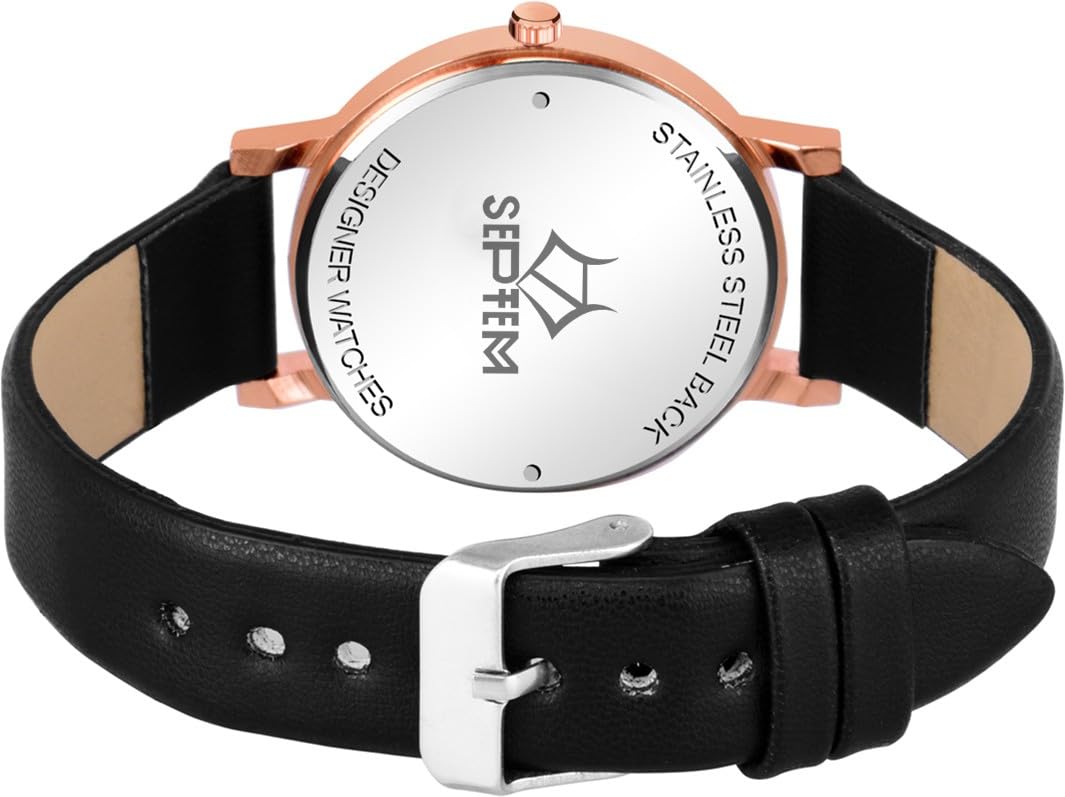 Stylish Black & Blue Adjustable Leather Belt Analog Watch for Women and Girls - Perfect for Casual Wear, Office, and Everyday Fashion Accessories