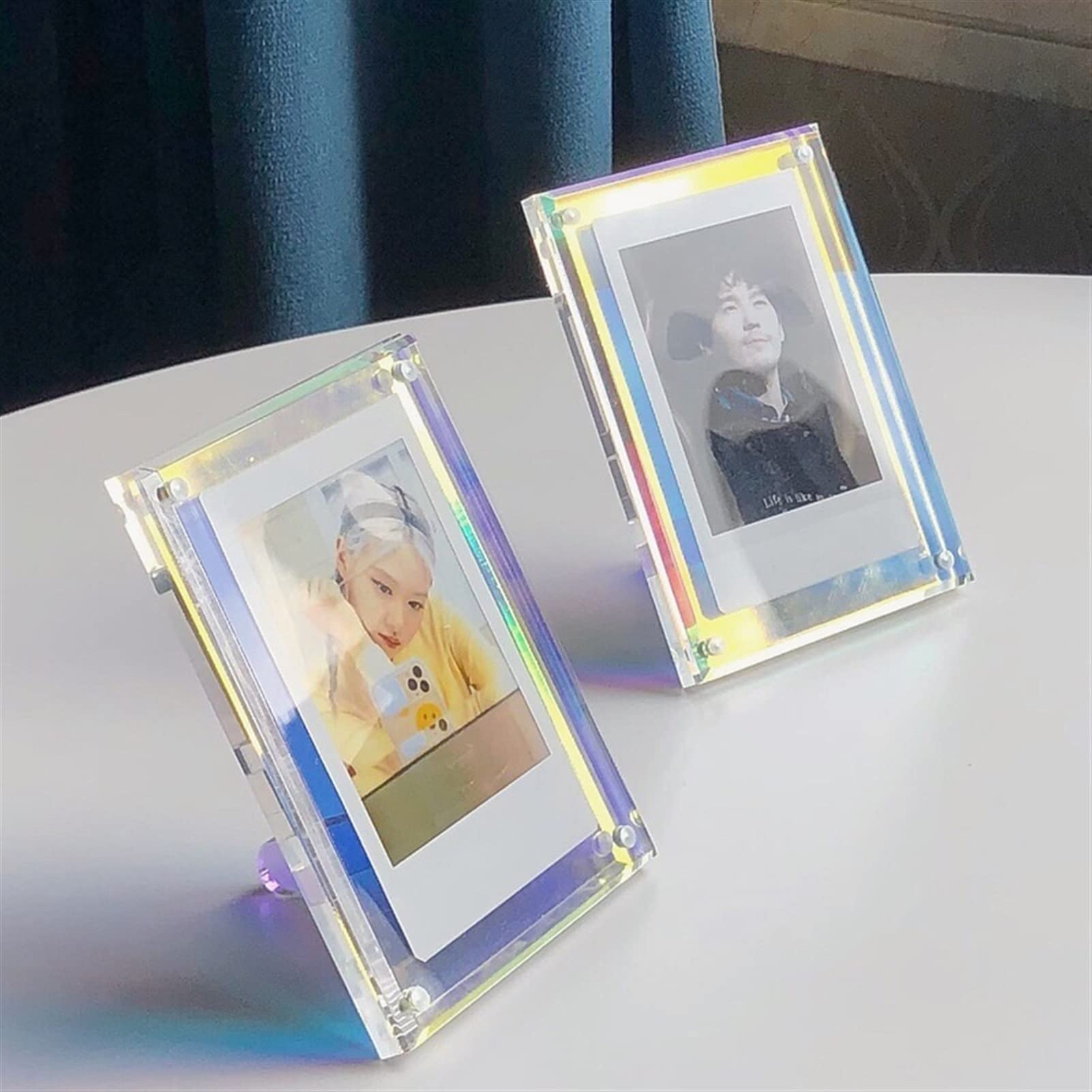 8mm Thick Acrylic Photo Frame - Transparent Frameless Magnetic e-Album Display with Gift Box - Perfect for Desktop Decor, Home Display & Gifting | Ideal for Weddings, Anniversaries & Office Decorations