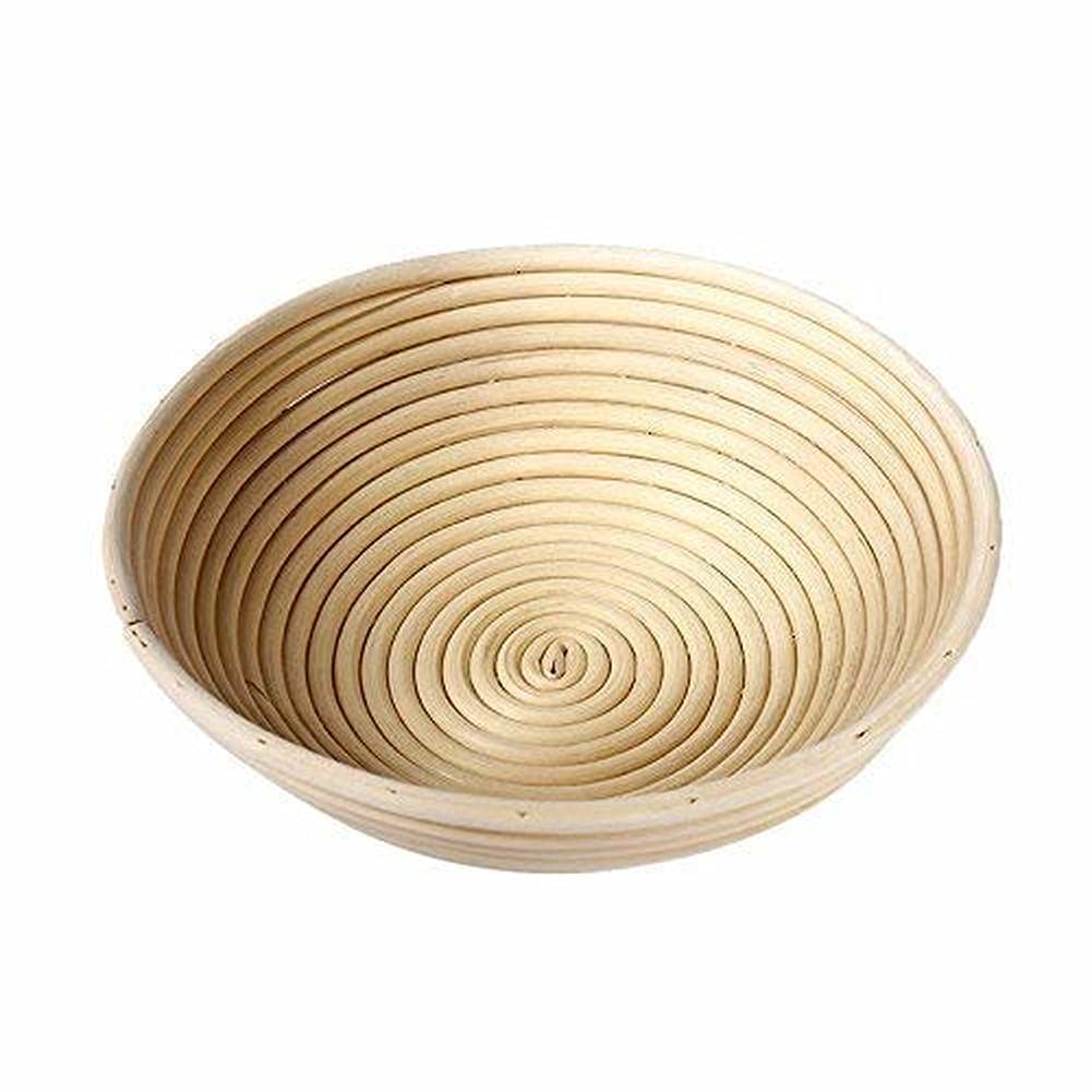 Round Rattan Bread Proofing Basket - 12.1 Inch Dough Rising Bowl for Homemade Sourdough, Artisan Bread & Steamed Buns | Natural Bread Making Tool for Professional Baking & Kitchen Use