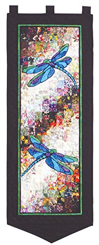 Whims Stained Glass Dragonflies Watercolor Quilt Kit - DIY Quilting Supplies for Beginners & Crafters | Perfect for Home Decor, Baby Blankets & Wall Art