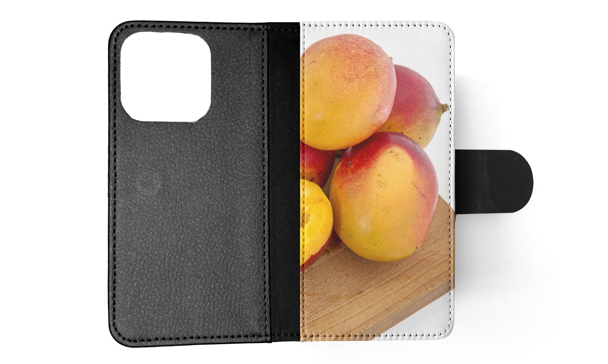 Healthy Peach Apricot Fruit Pattern Flip Wallet Phone Case for Apple iPhone 15 Pro - Stylish & Protective Cover for Everyday Use, Travel, and Work