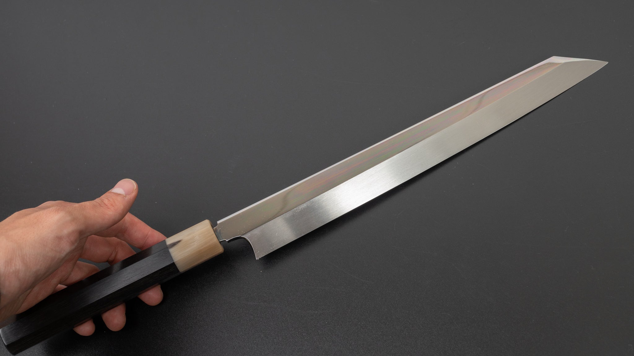 Hitohira Togashi Kambei White #1 Mizu Honyaki Kiritsuke Yanagiba 270mm Japanese Chef Knife - Taihei Ebony Handle with Saya (Limited Edition #006) - Perfect for Sushi, Sashimi & Precision Cutting