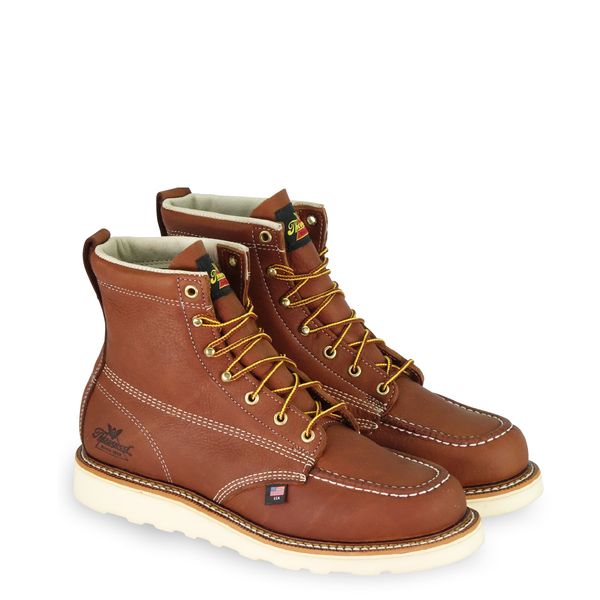 Thorogood 804-4200 6-Inch Steel Toe Moc Toe Work Boots for Men - Durable Safety Shoes for Construction, Warehouse & Outdoor Work