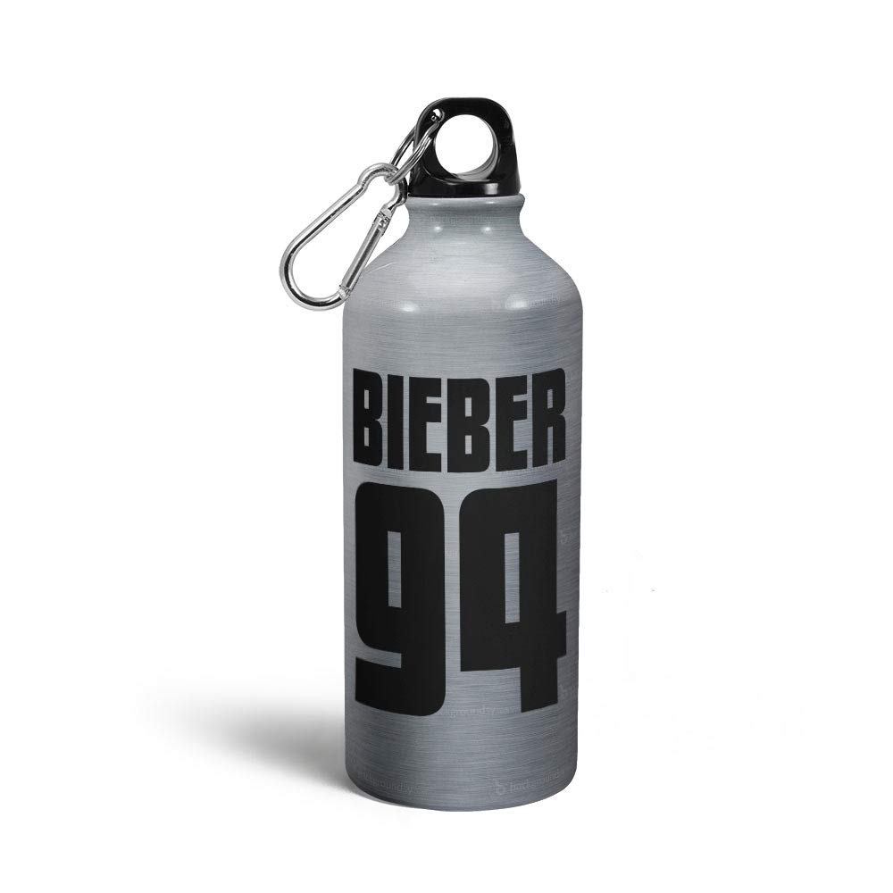 Tee Mafia® Silver Stainless Steel Water Bottle | Justin Bieber Inspired Music Theme | 600ml Leakproof Insulated Bottle | Perfect for Concerts, Gym & School | Multicolor Printed Singer Design