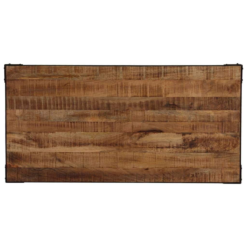 Solid Mango Wood & Steel Rectangular Dining Table 47.2