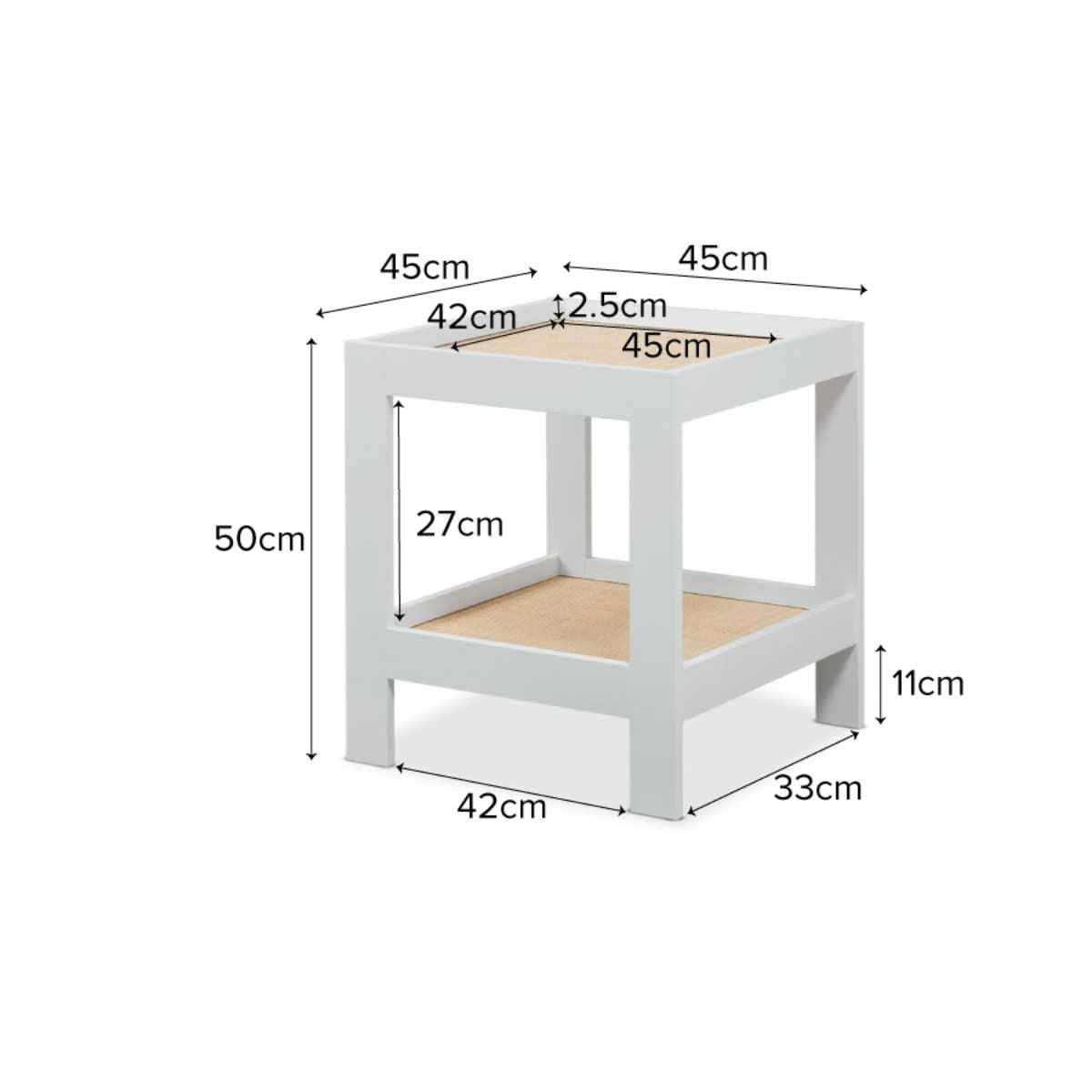 Modern Square Side Table - Georgia Style End Table for Living Room, Bedroom & Office - Compact Accent Table with Sturdy Wooden Frame for Small Spaces