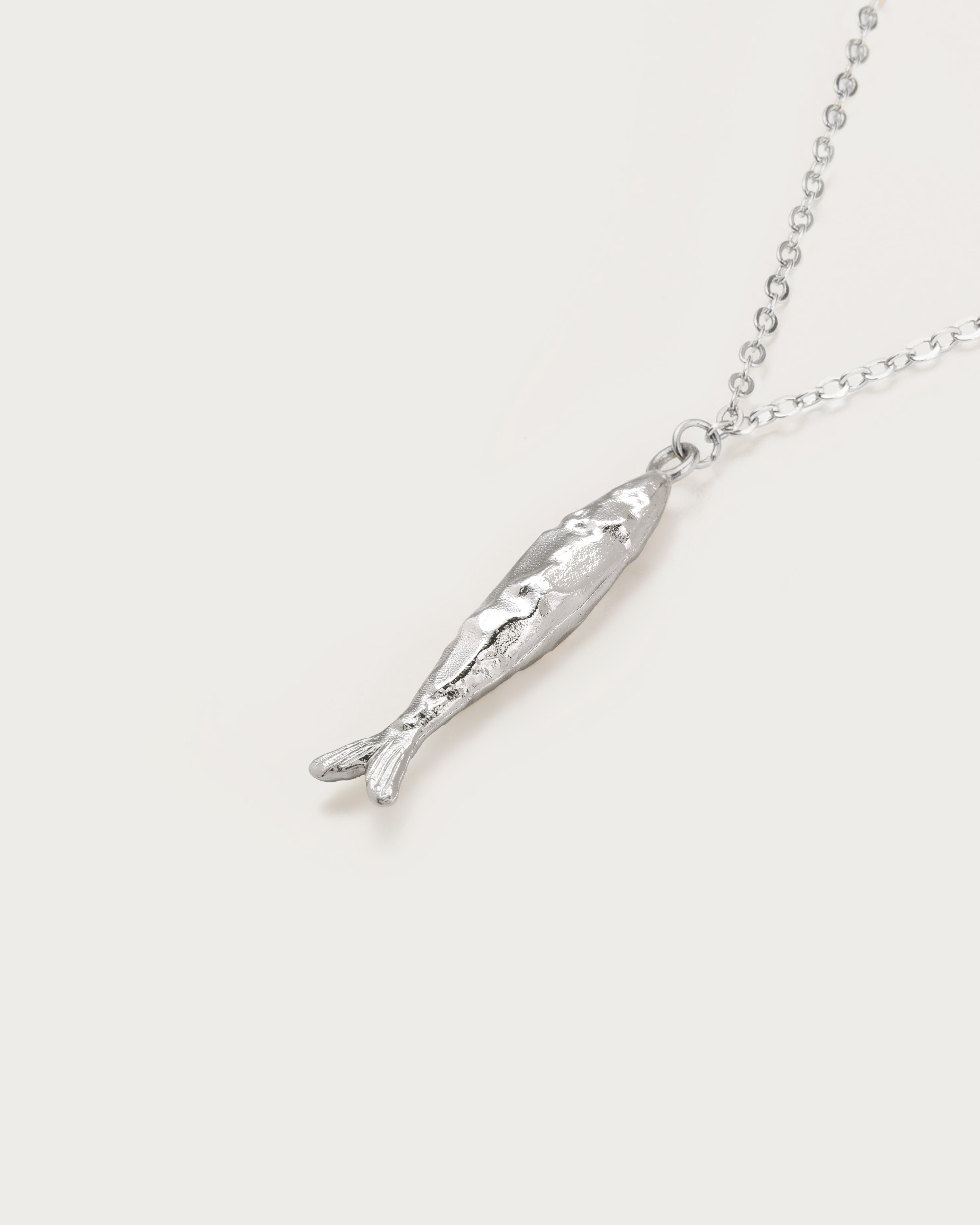 Silver Anchovy Necklace - Elegant Fish Pendant Jewelry for Women | Perfect for Beach Parties, Boho Fashion & Unique Gifts