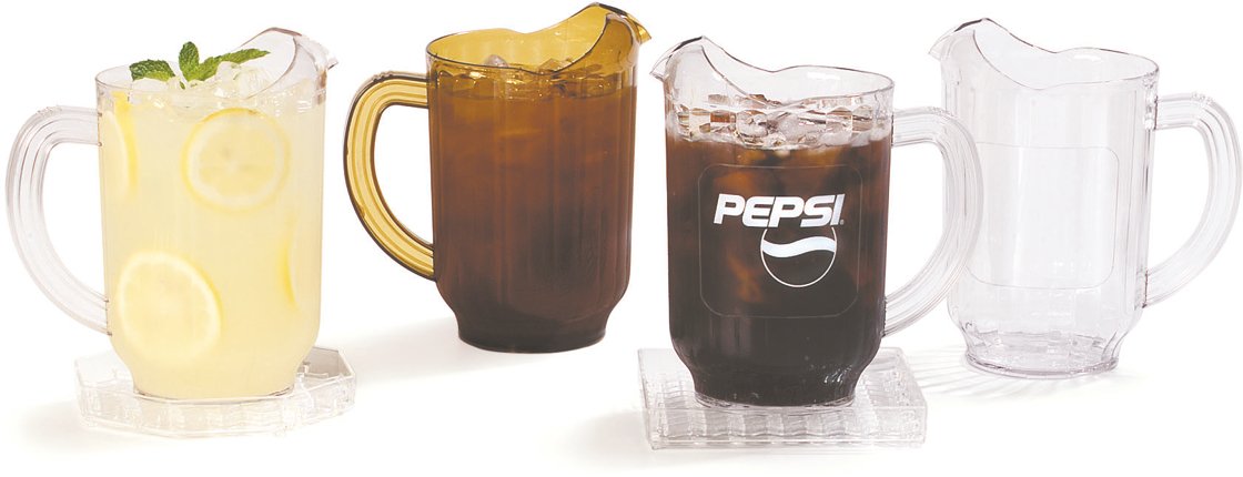 Carlisle Versapour 60 oz Clear Plastic Pitcher - Durable Amber Tall Pitcher for Restaurants, Catering & Commercial Kitchens | Perfect for Serving Beverages, Iced Tea, Lemonade & Water